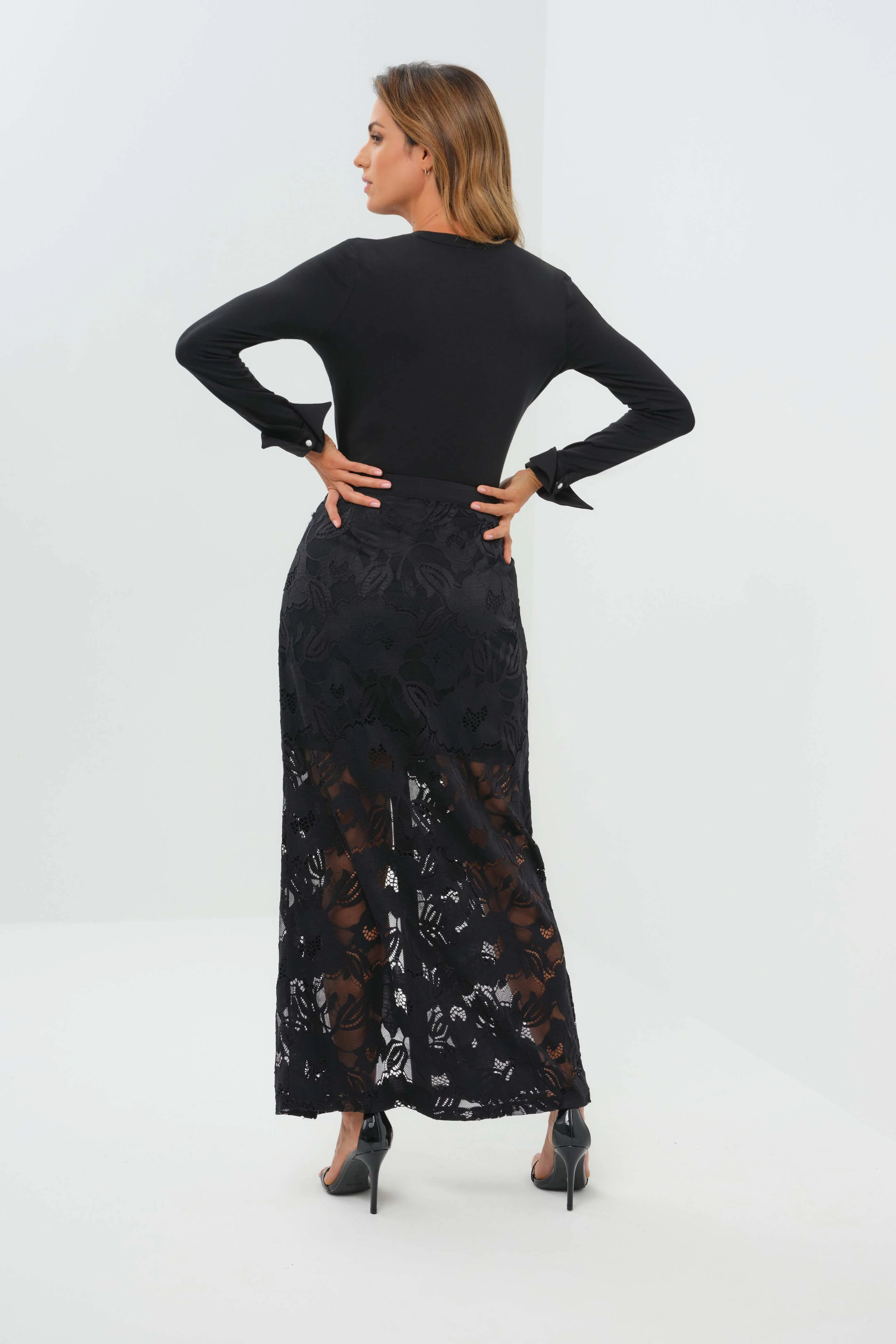 Ariel Ultralight & Lace Button Down Maxi Skirt - Image 4