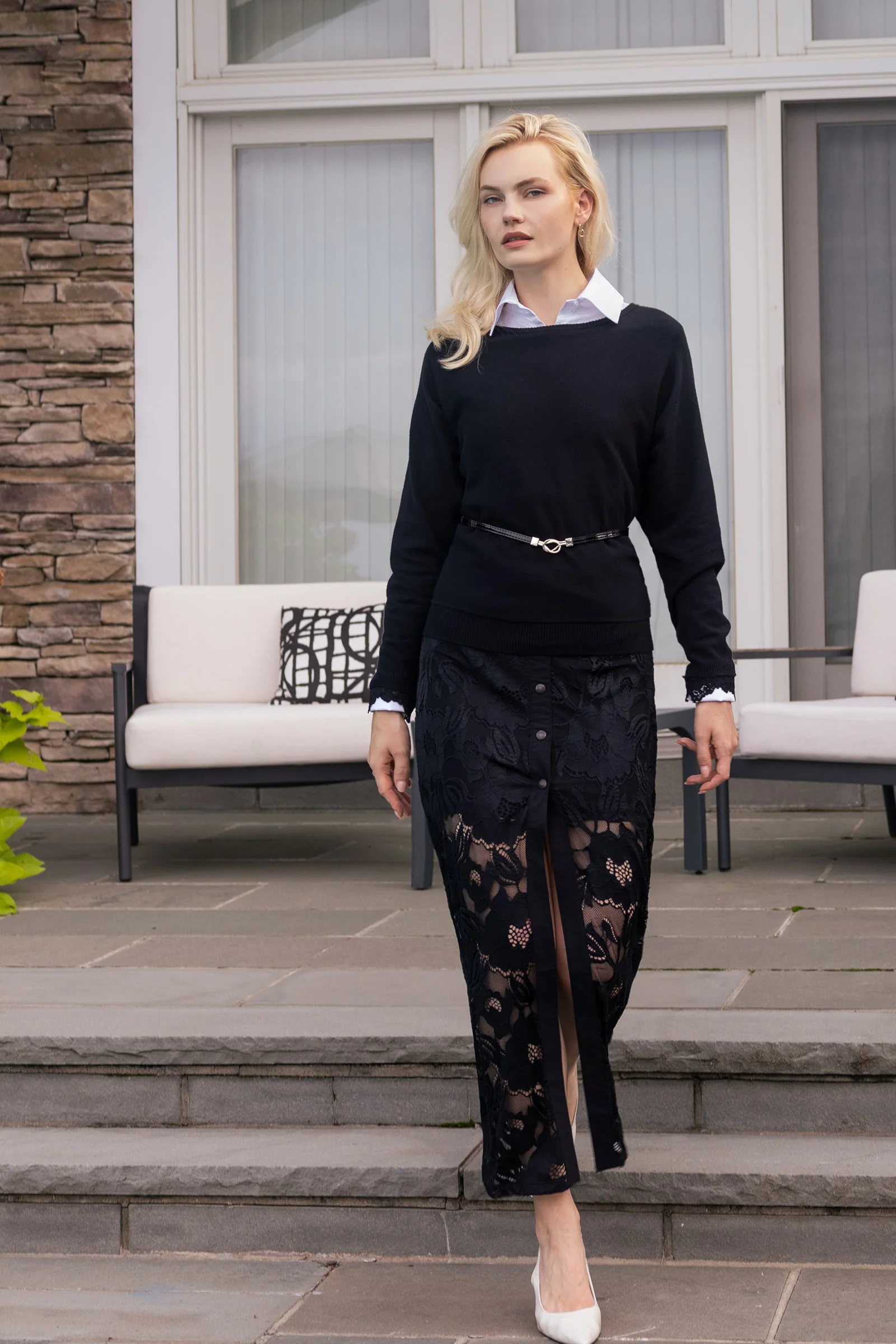 Ariel Ultralight & Lace Button Down Maxi Skirt - Image 7