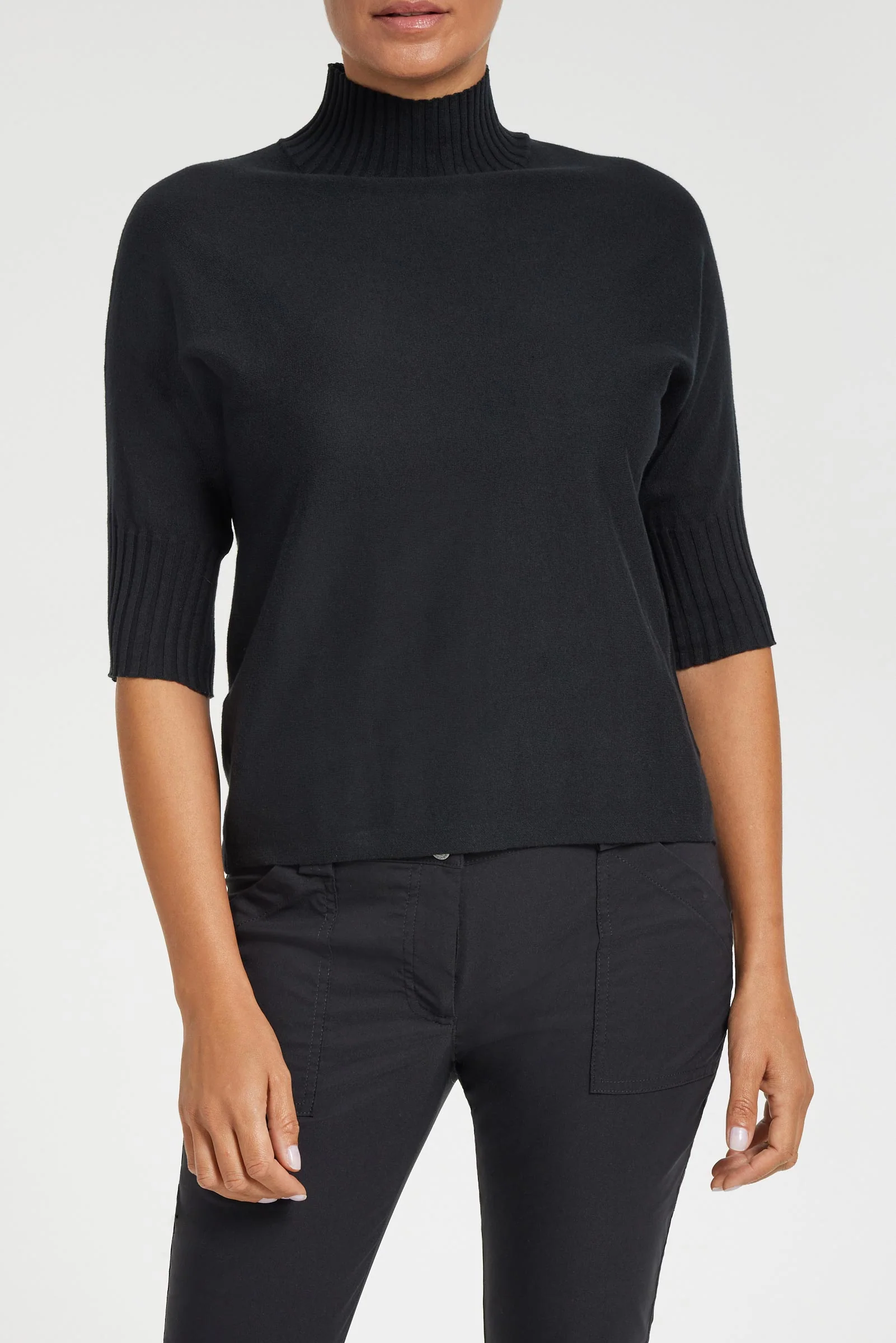 Ash Ribbed Mock Neck Sweater - Image 6