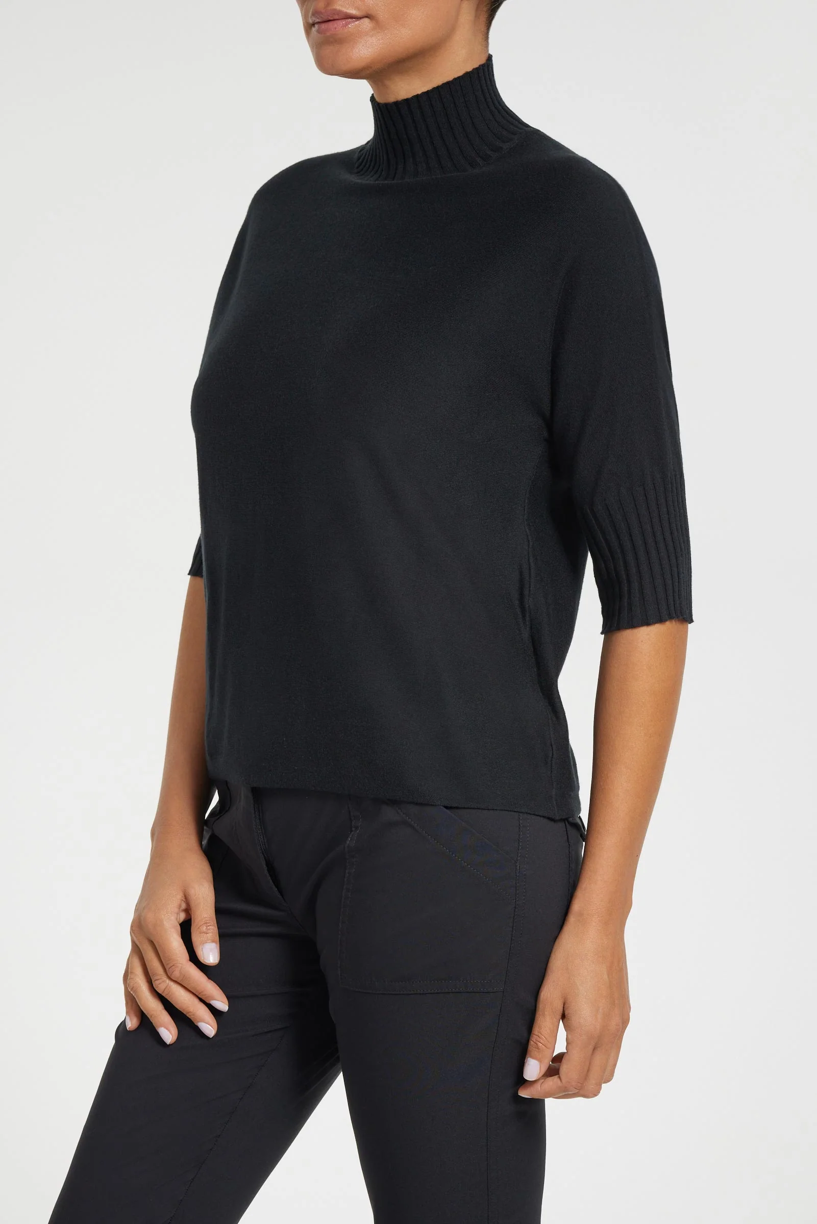 Ash Ribbed Mock Neck Sweater - Image 7