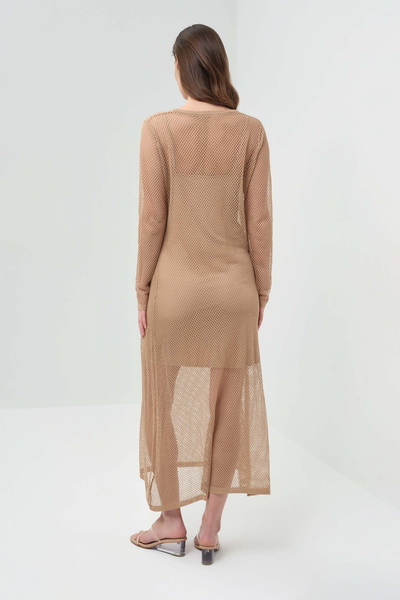 Ava Open Knit Maxi Dress - Image 3