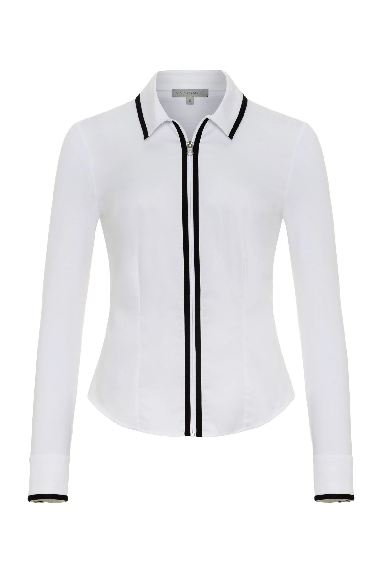 Bruna Collared Zip Top with Poplin Front - Image 9