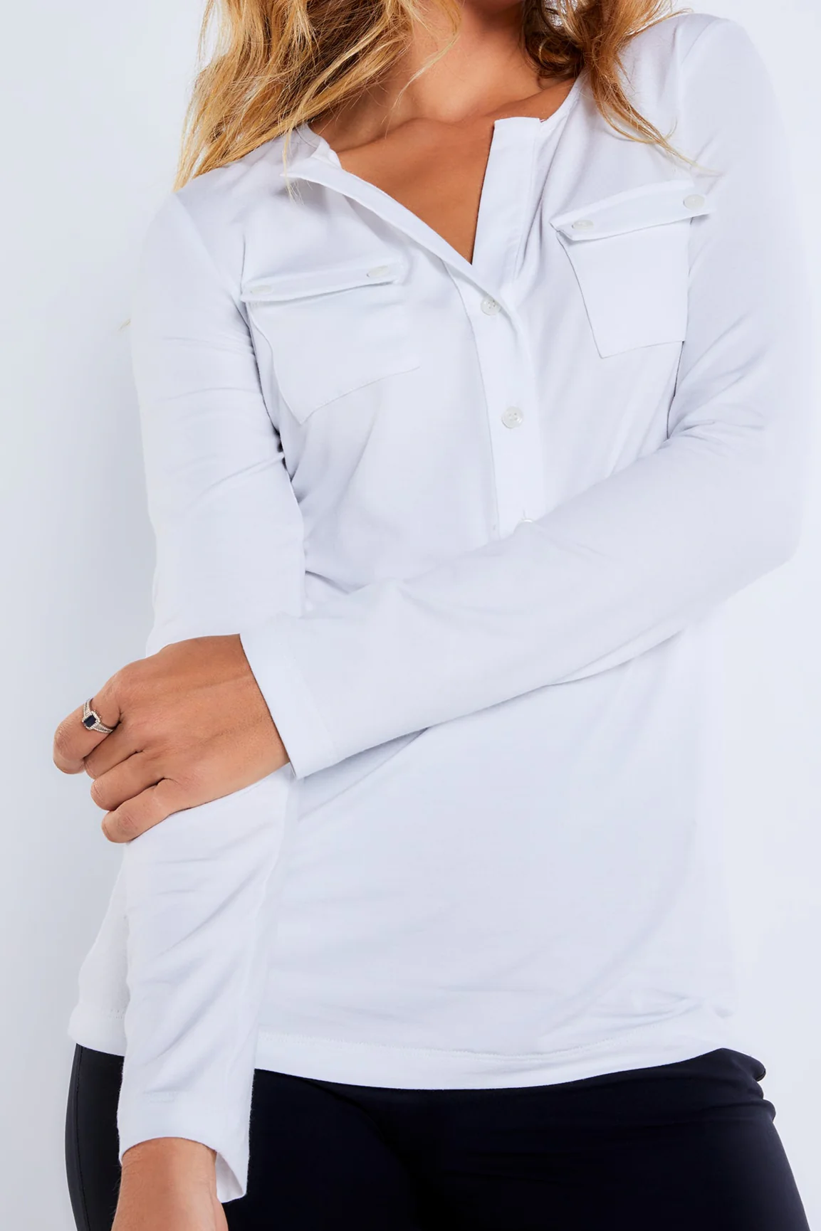 Calista Roll up Henley Top - Image 11