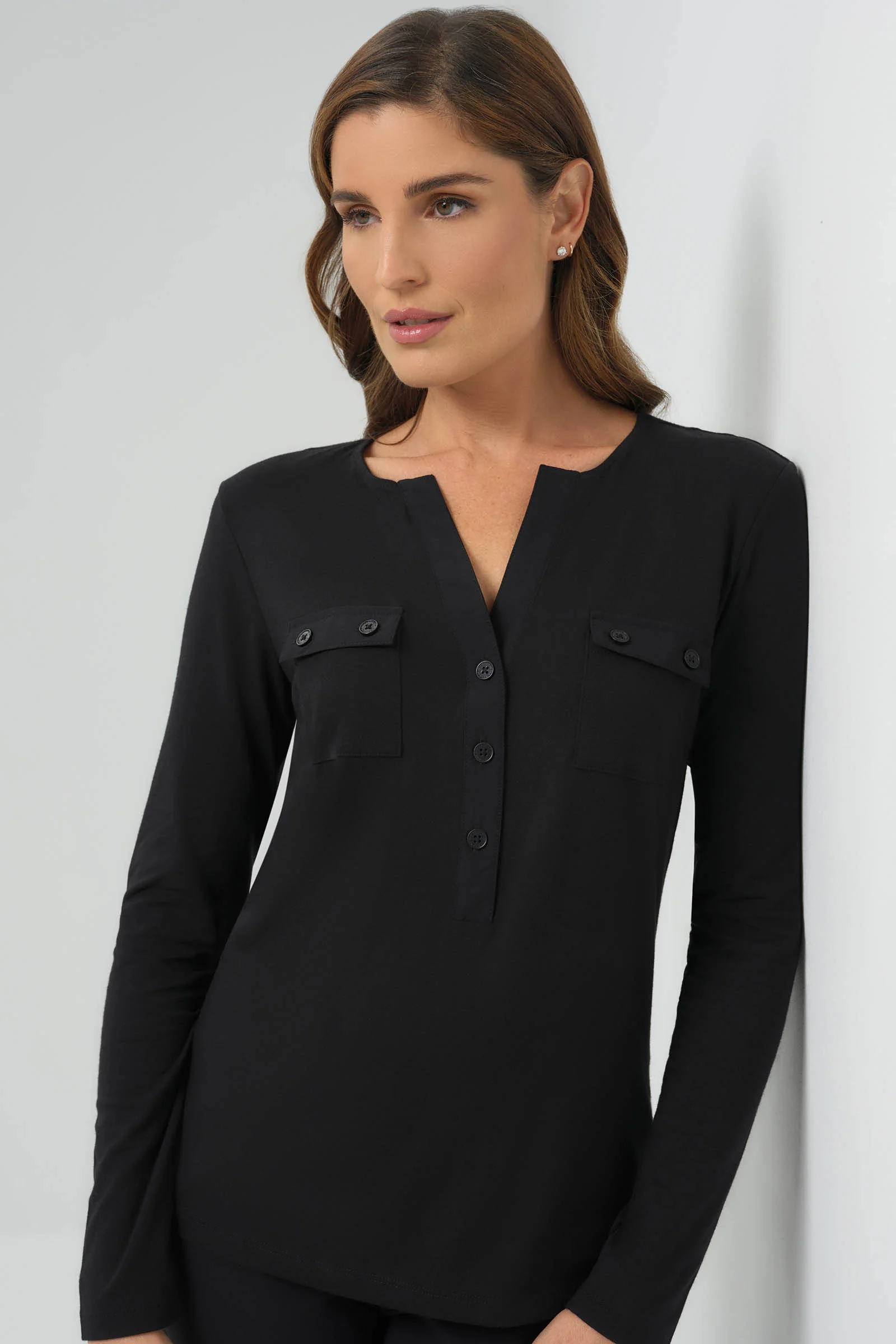 Calista Roll up Henley Top - Image 4