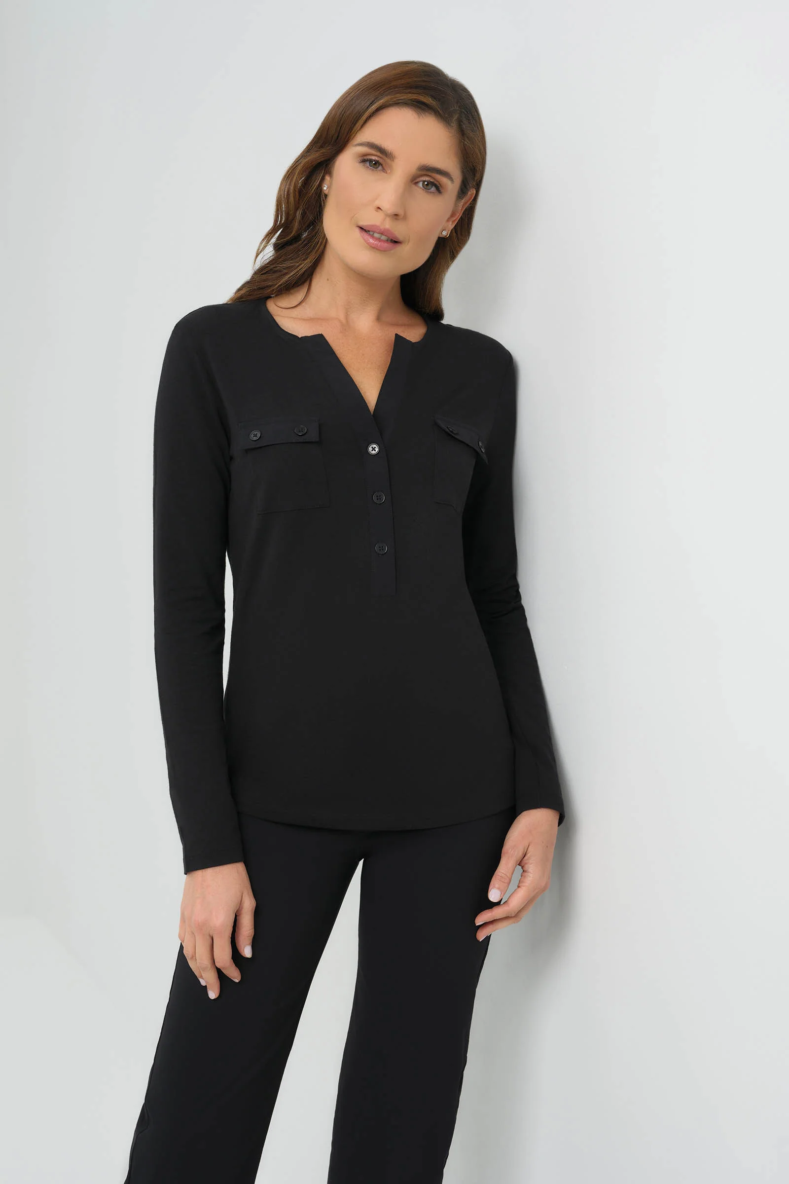 Calista Roll up Henley Top - Image 5