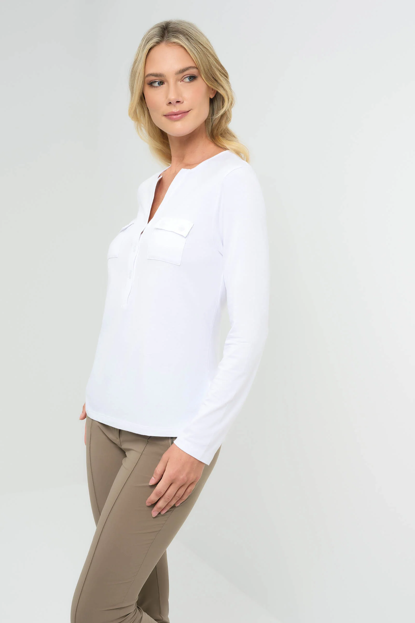 Calista Roll up Henley Top - Image 9