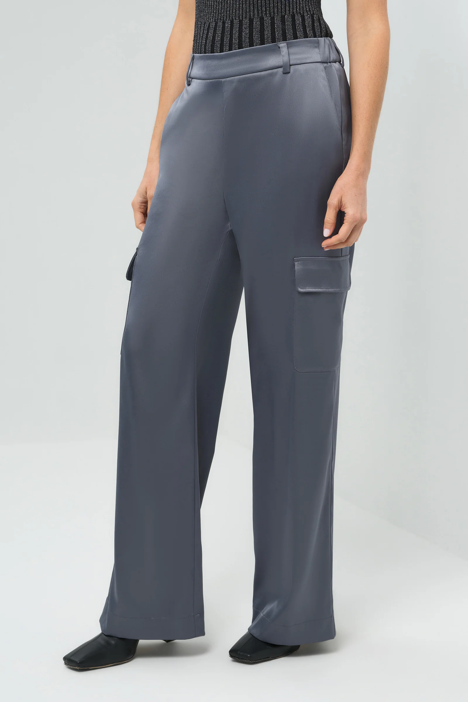 Candela Satin Cargo Wide Leg Pant - Image 3