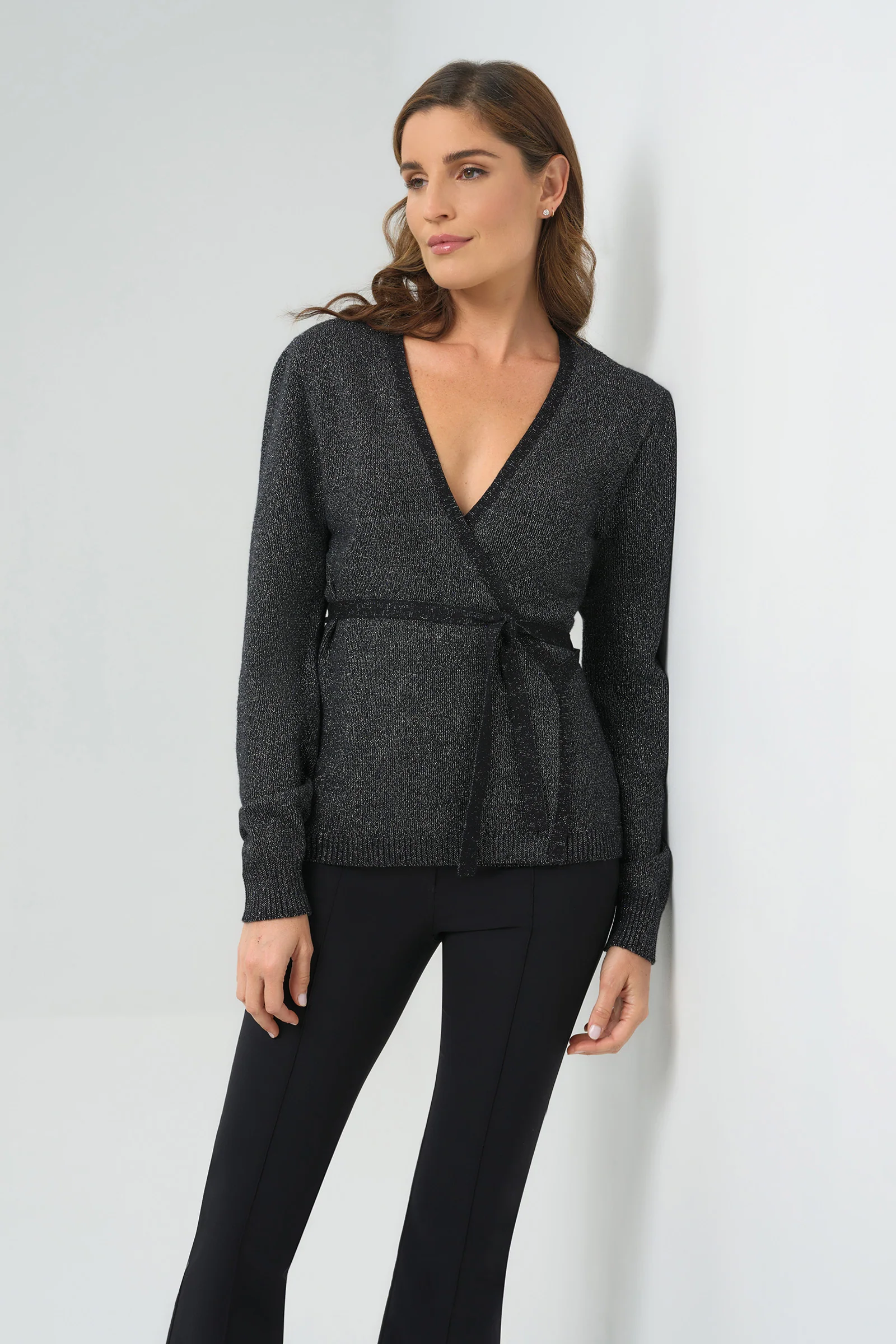Christa Wrap Sweater with Tie Waist - Image 4