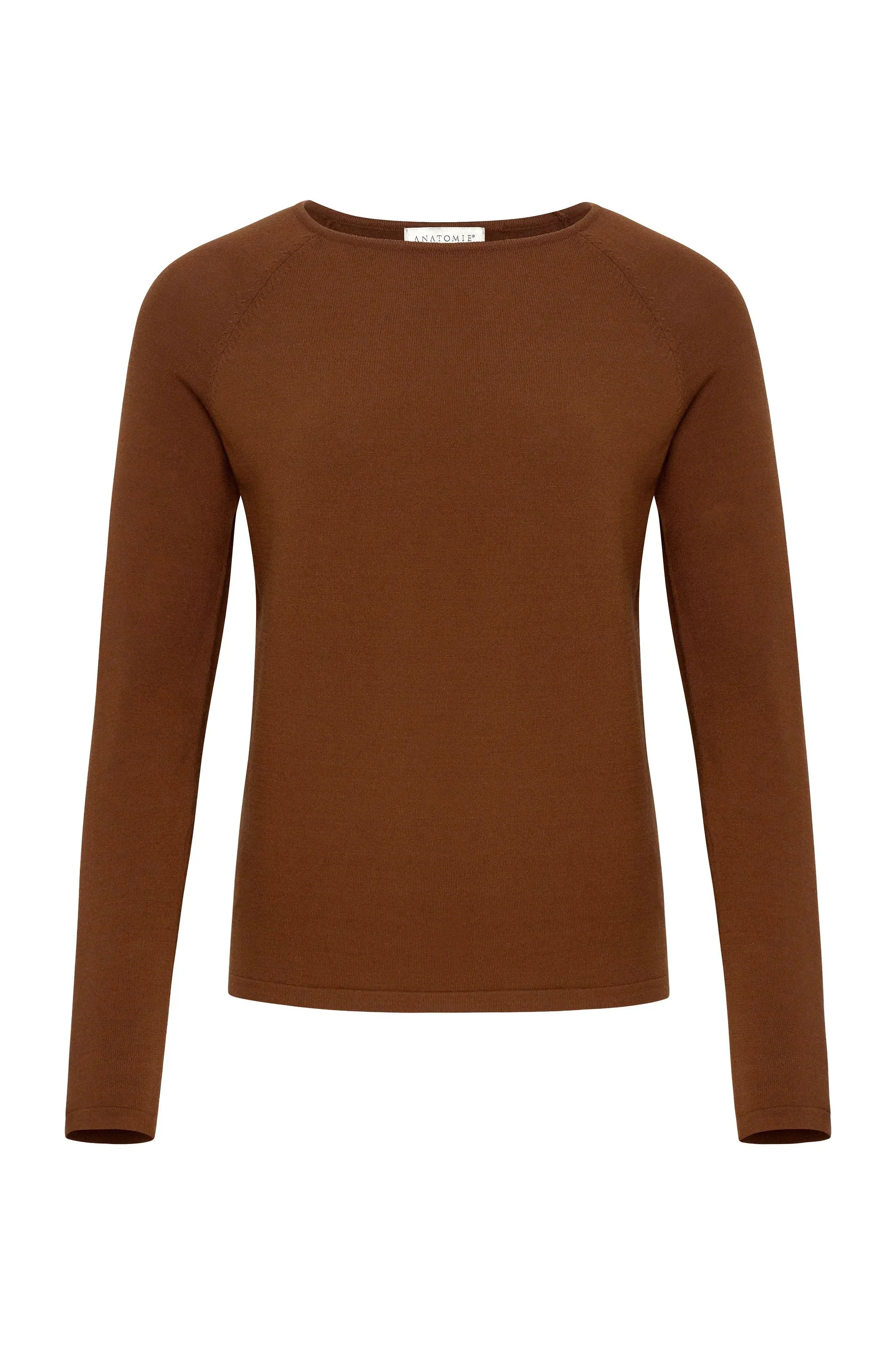 Connie Sweater Knit Baseball Sleeve Shirt in Brunette - Image 5