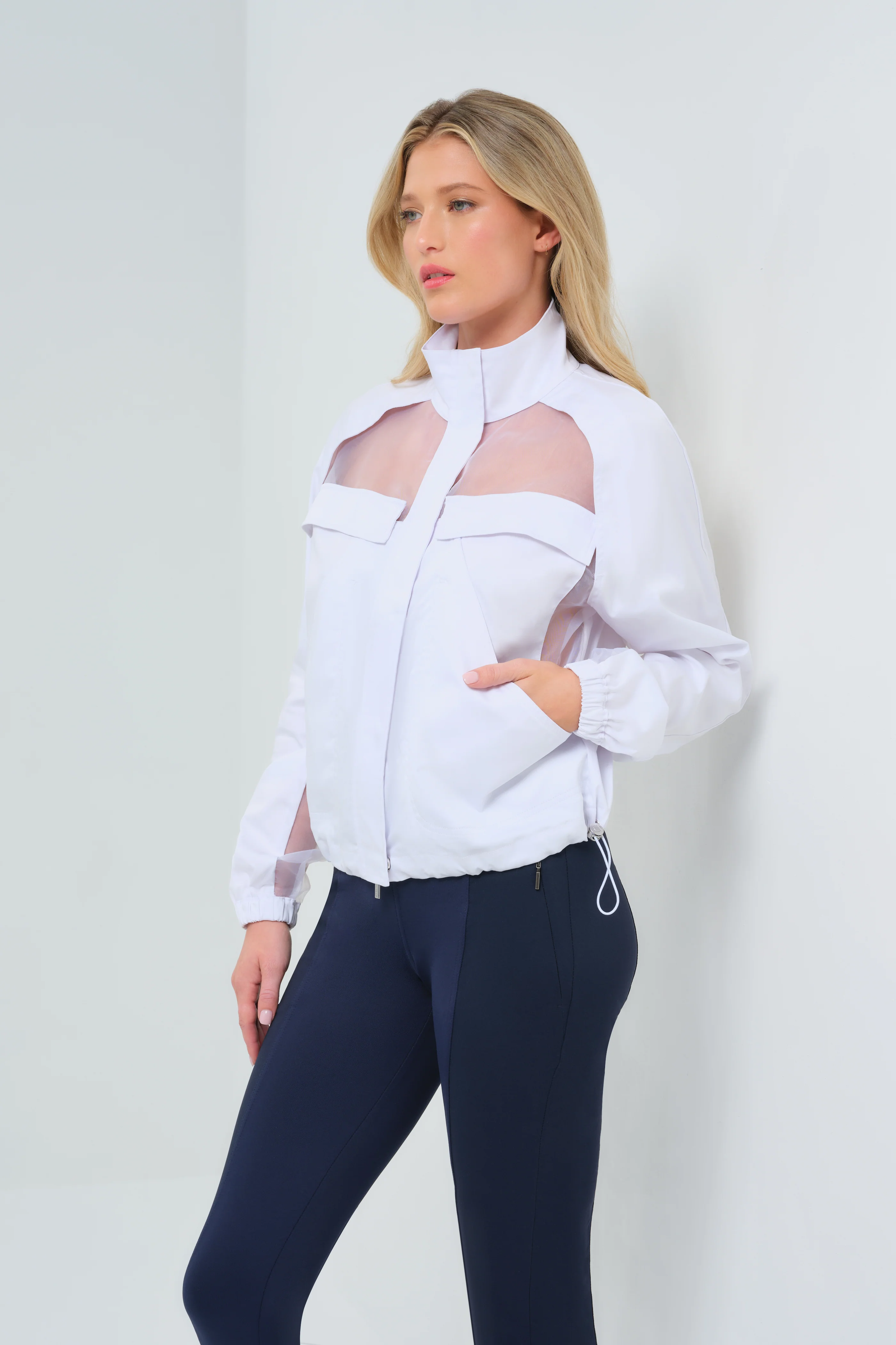 Crystal Stretch Poplin & Organza Jacket - Image 2