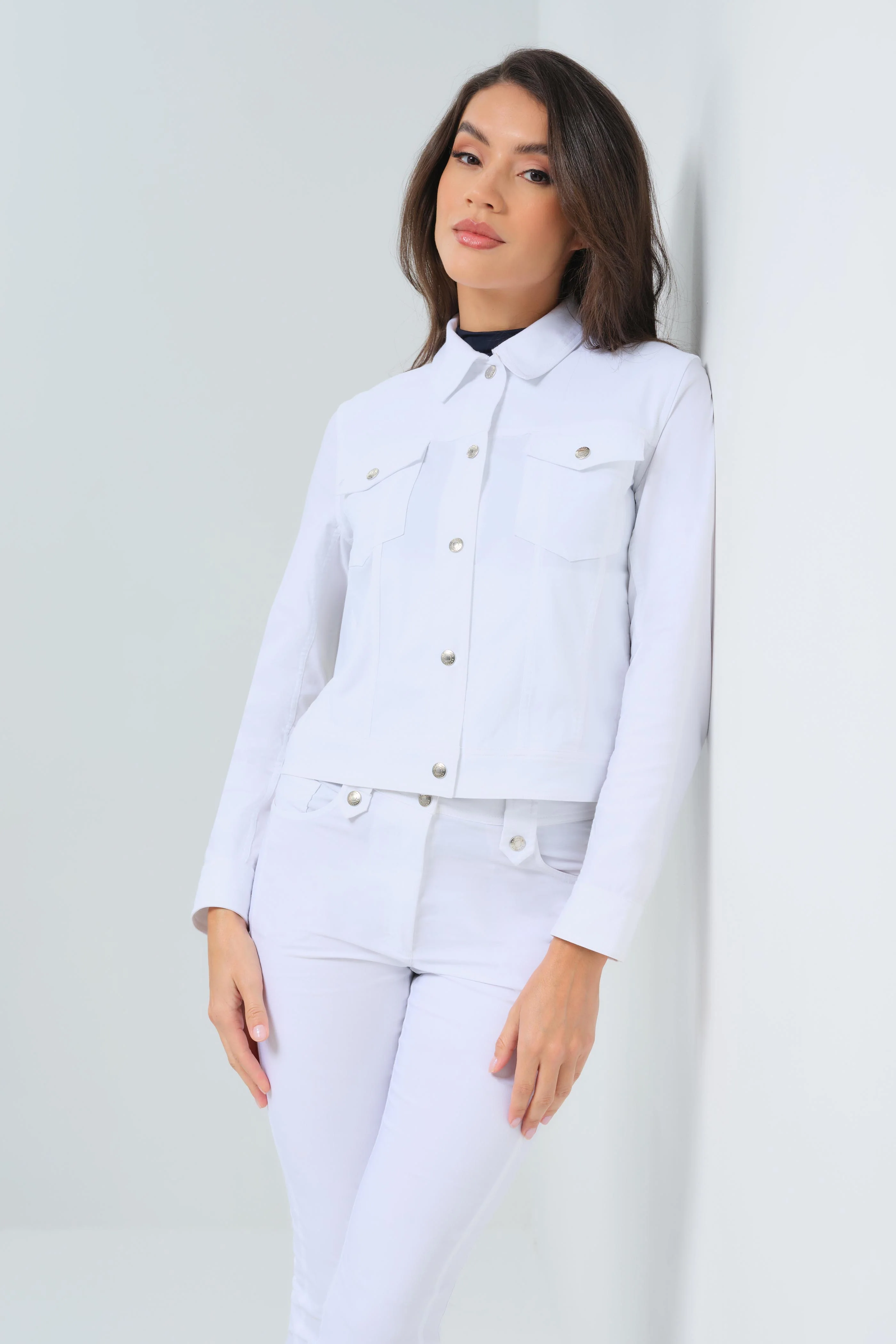 Delilah Performance Cotton Trucker Jacket - Image 5