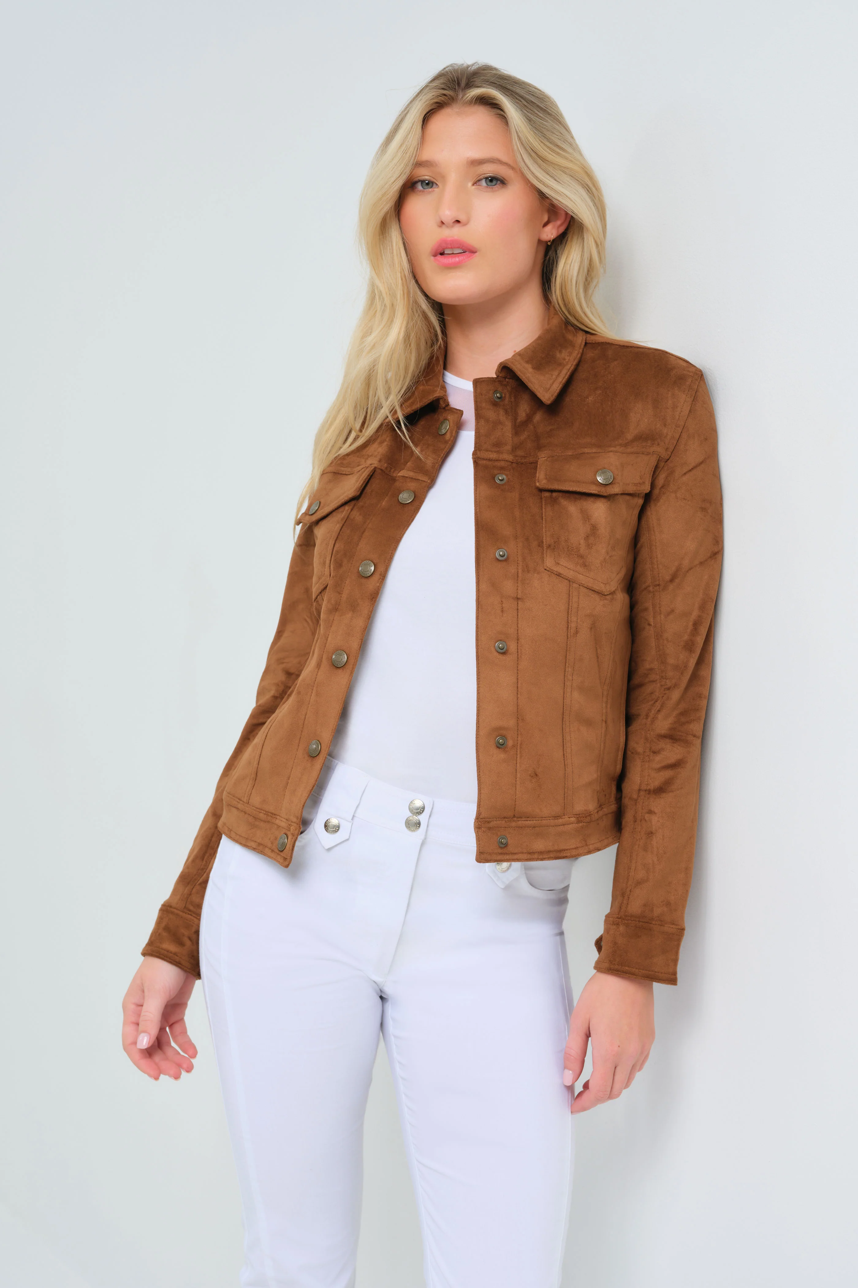 Delilah Faux Suede Trucker Jacket - Image 2