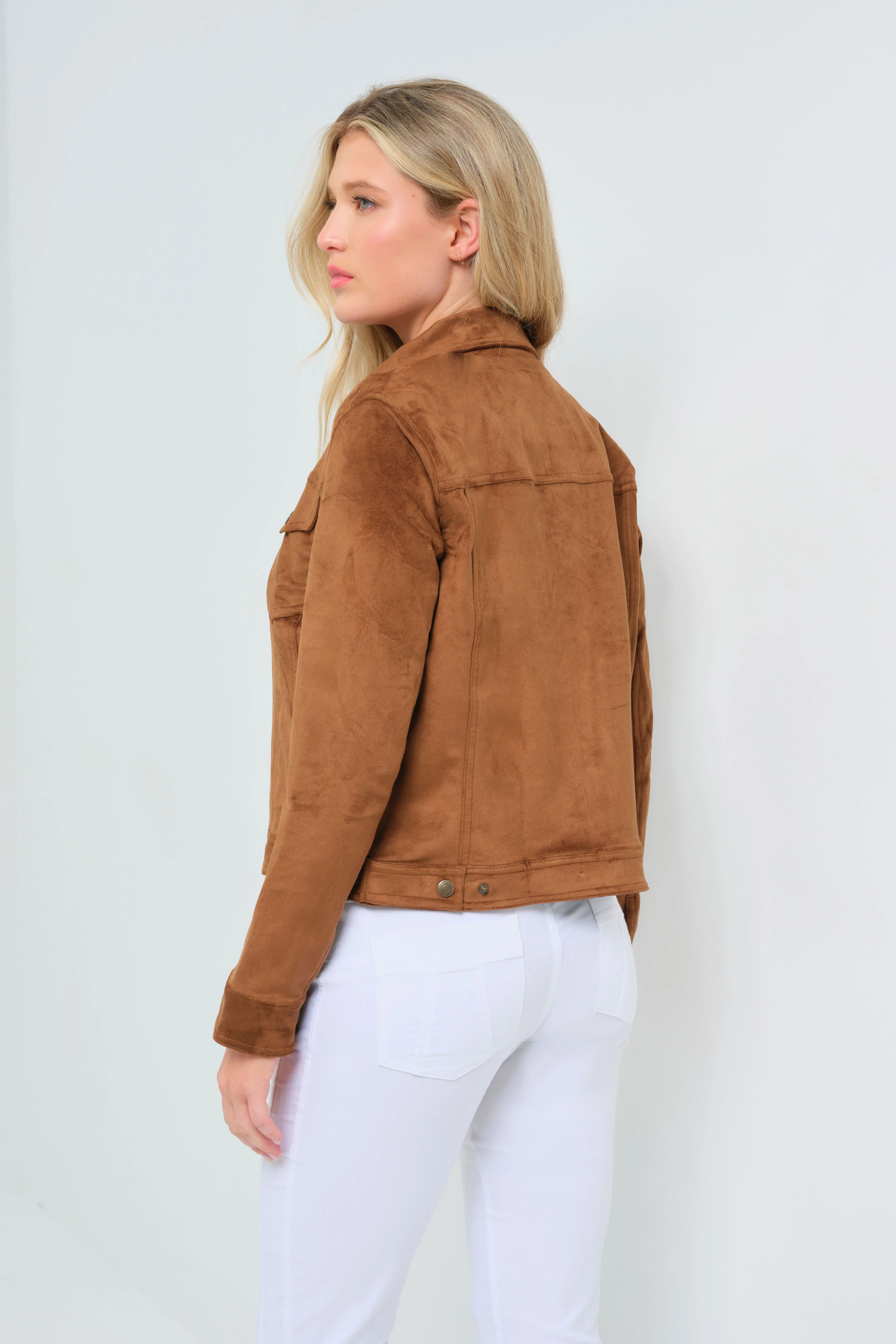Delilah Faux Suede Trucker Jacket - Image 3
