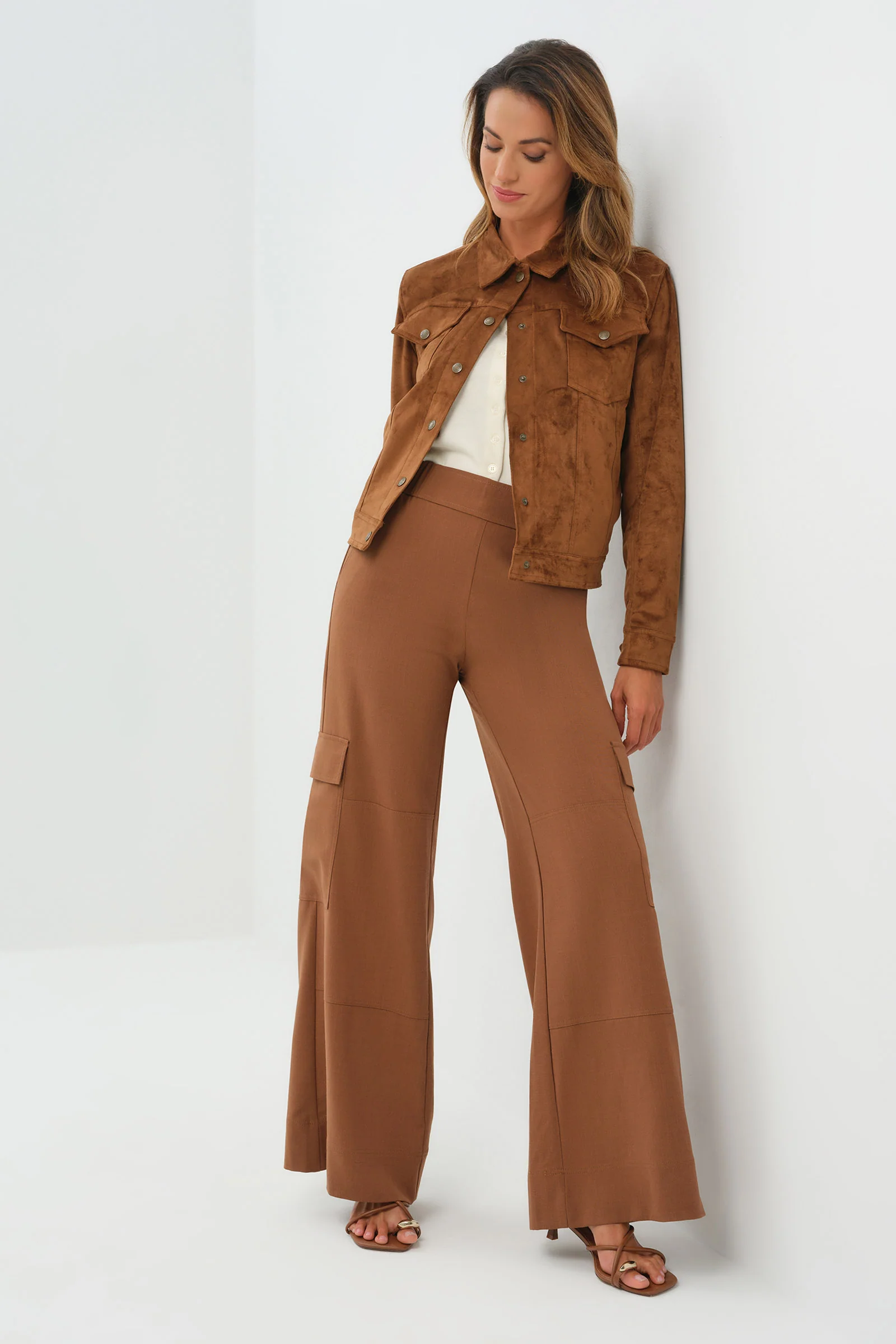 Delilah Faux Suede Trucker Jacket - Image 4