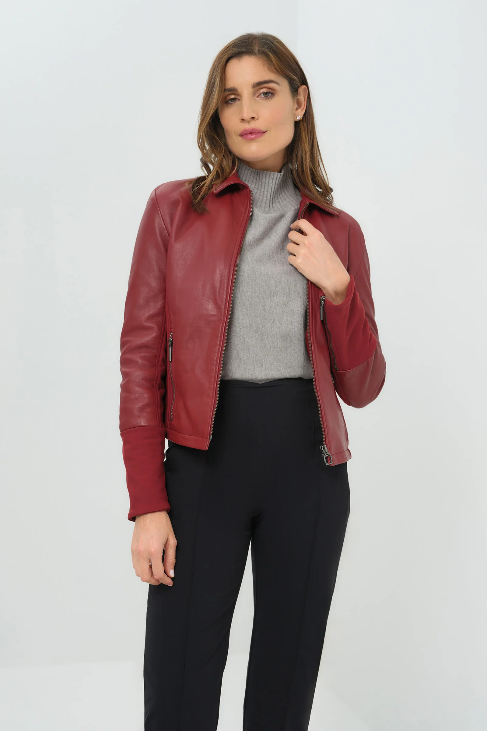 Dill Leather Jacket With Fleece Lined Panels - Image 9