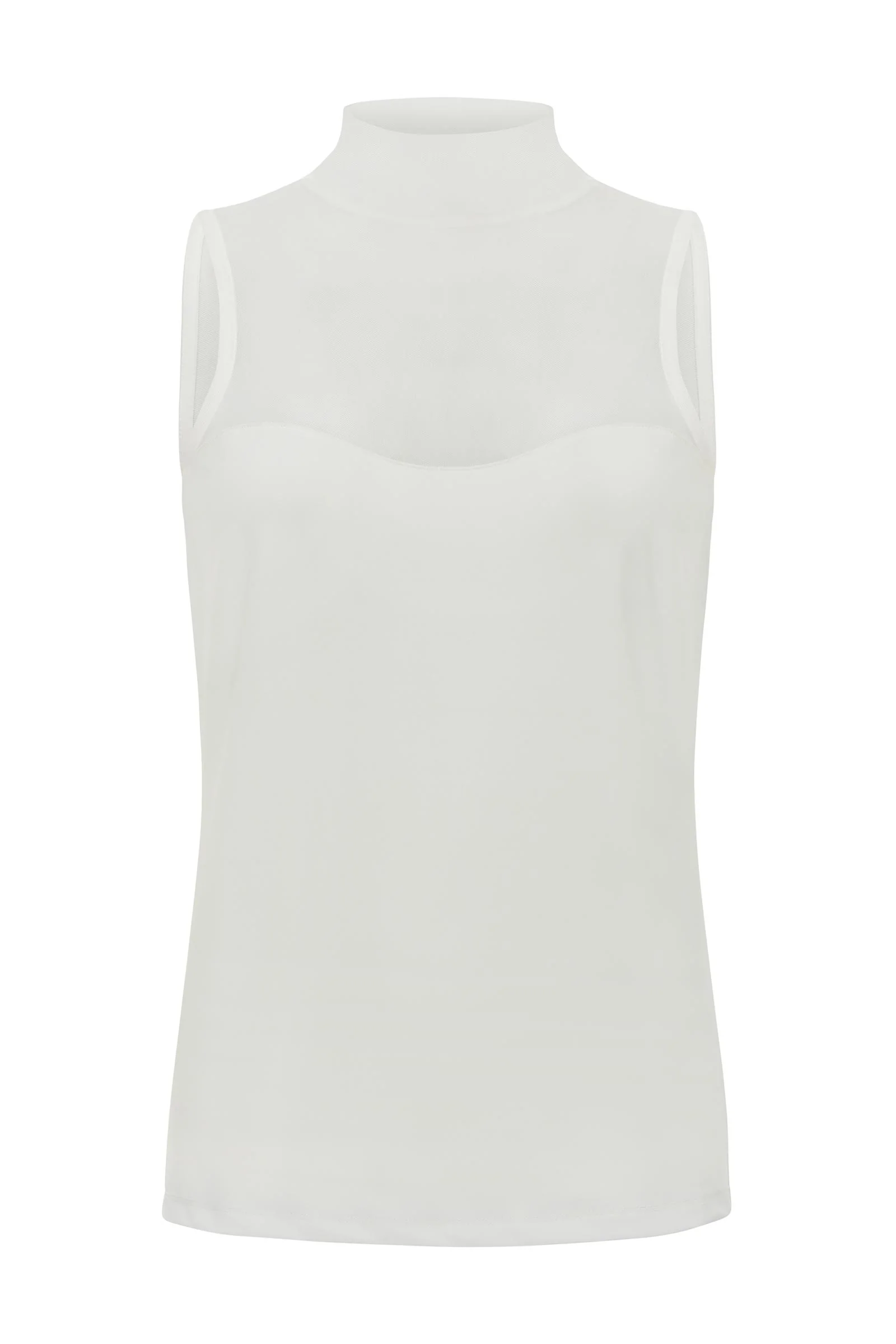 Ellen Sleeveless Mesh Mockneck Top - Image 4