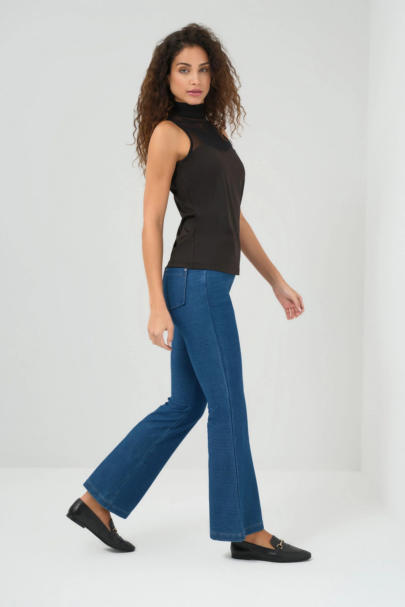Ellen Sleeveless Mesh Mockneck Top - Image 6