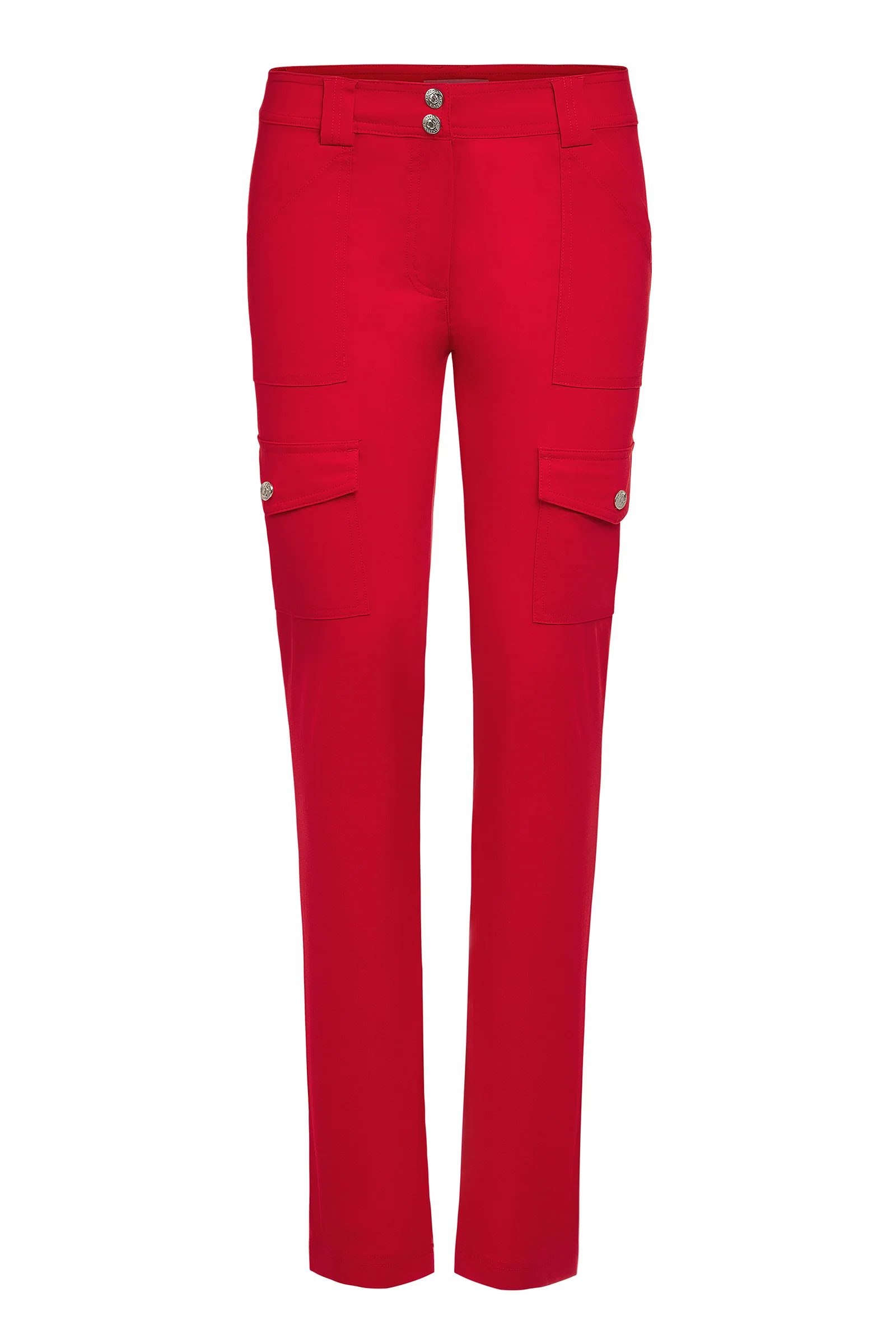 Kate Skinny Cargo Lightweight Pant in Red - Image 5