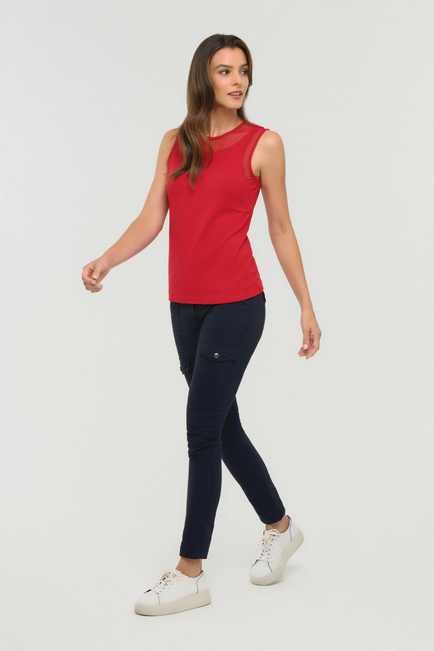 Flo Pima Cotton Tank in Atomic Red - Image 3