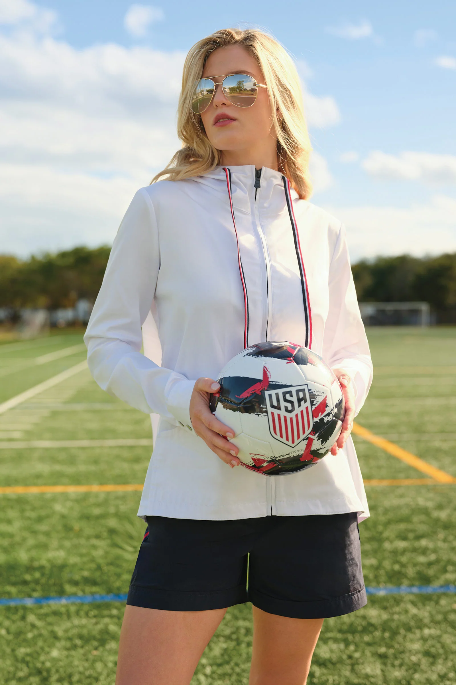 Gabi Stretch Woven Hooded Full Zip Jacket - Image 8