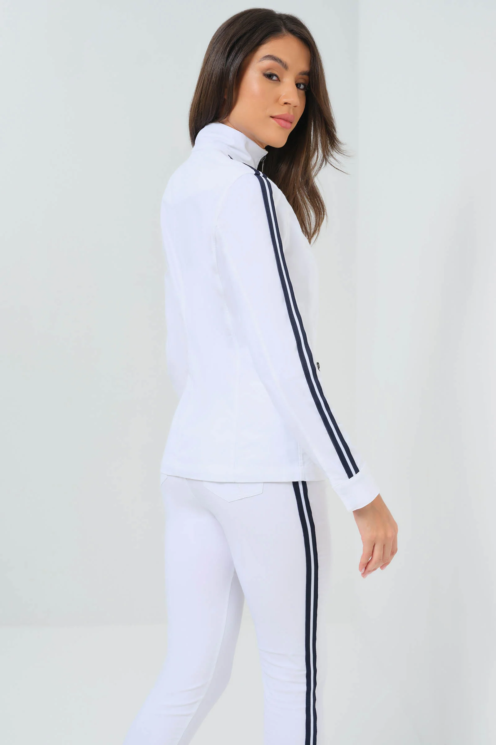 Justine Saira Zip-Up Jacket with Contrast Stripe - Image 2