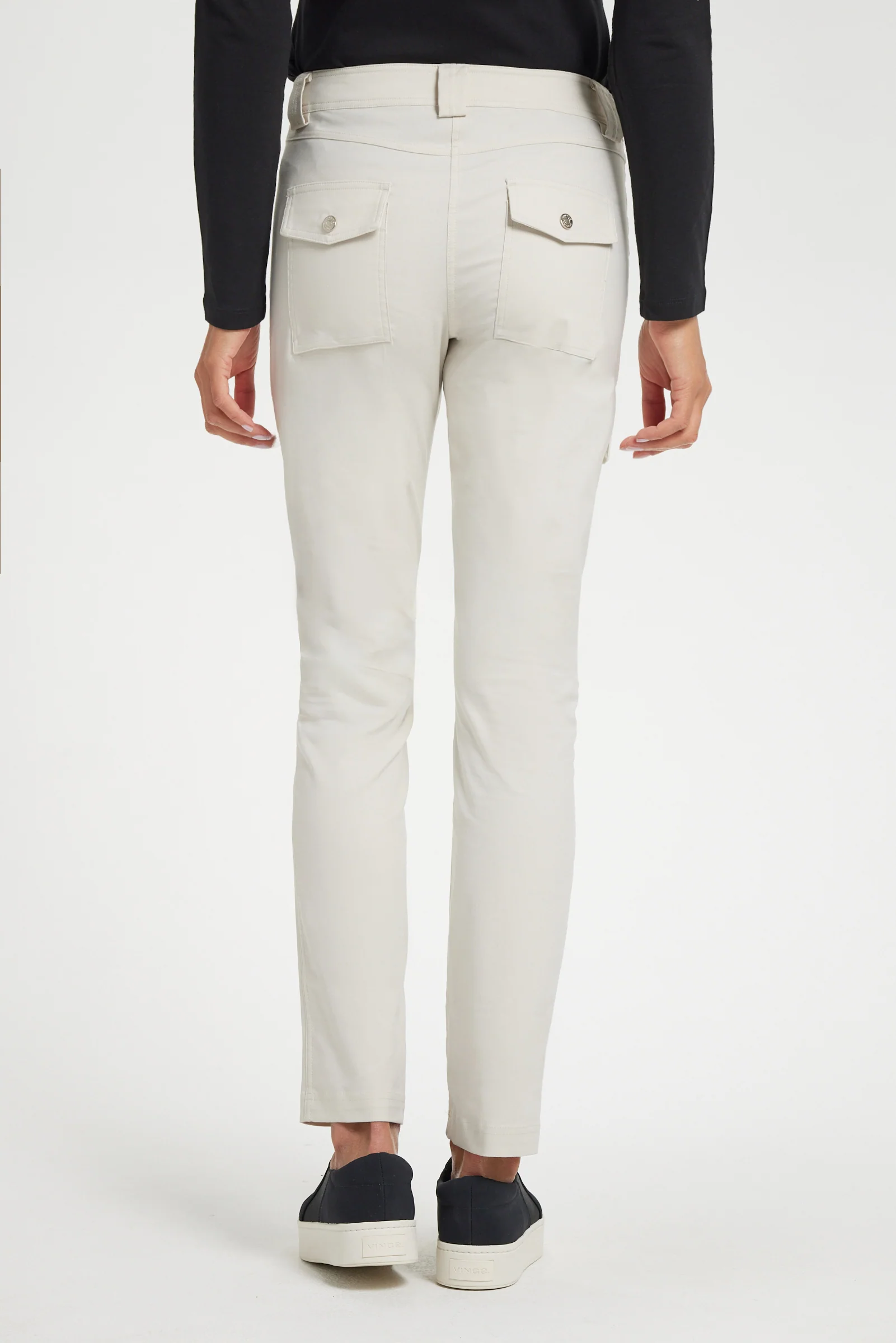Kate Skinny Cargo Pant in Stone - Image 4