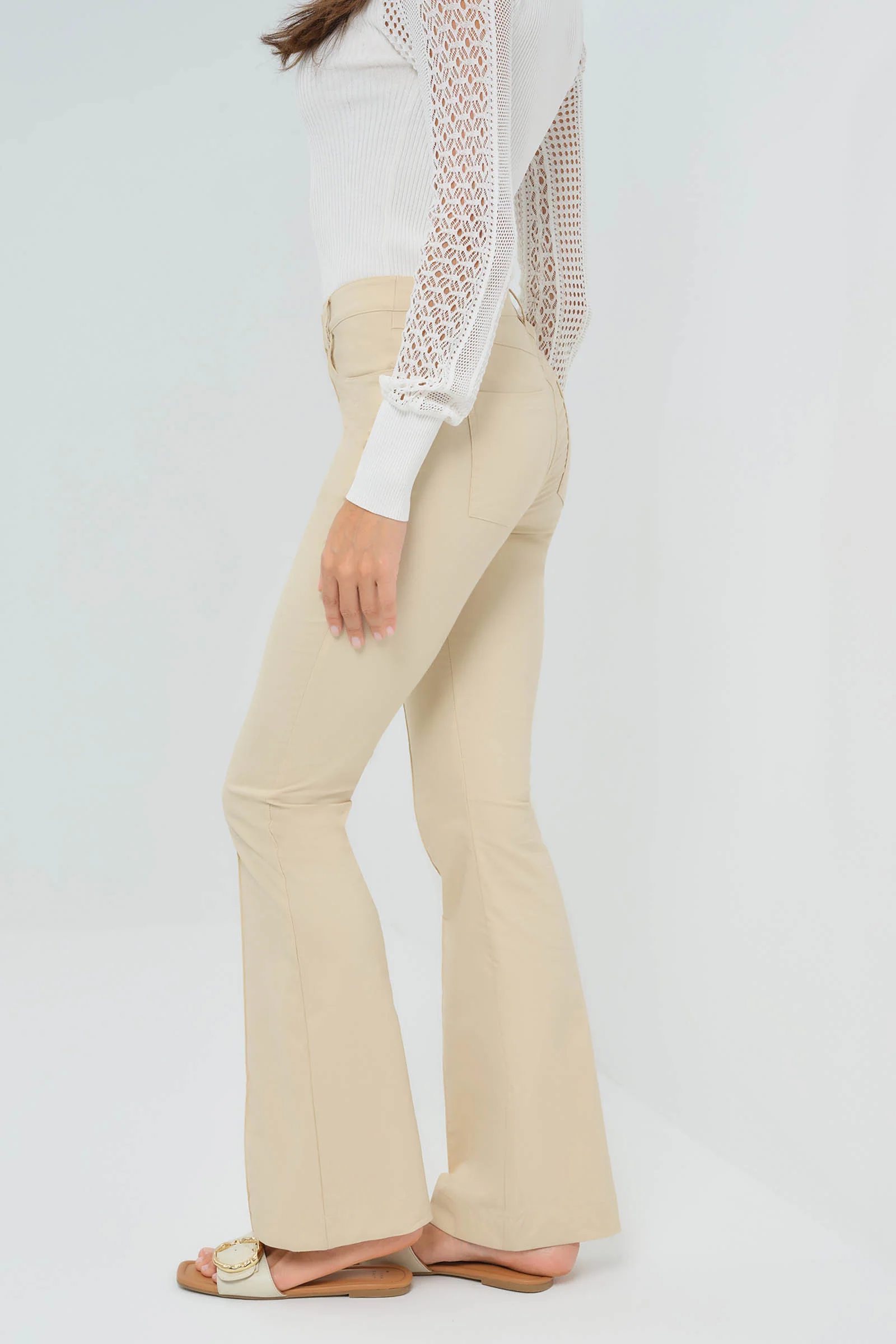 Katya Performance Cotton Pintuck Flare Pant - Image 2