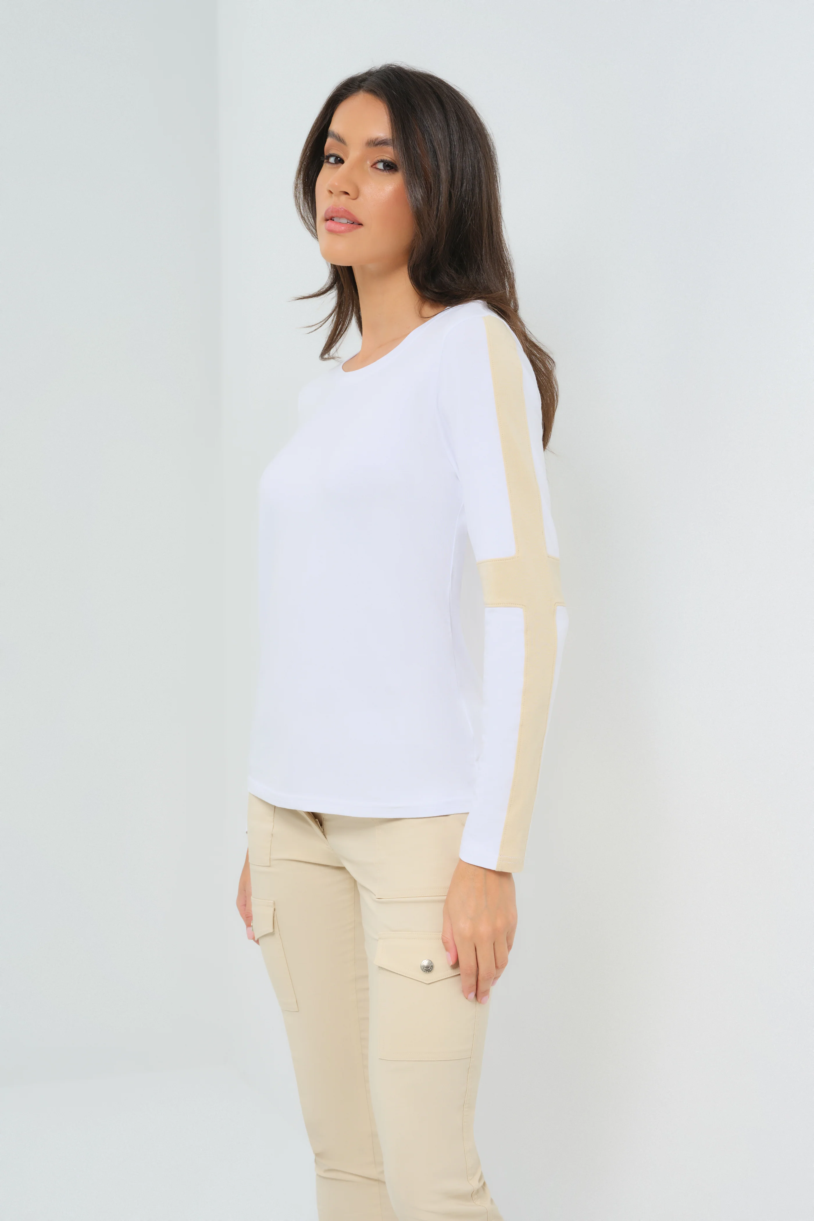 Kensley Contrast Sleeve Pima Top - Image 2