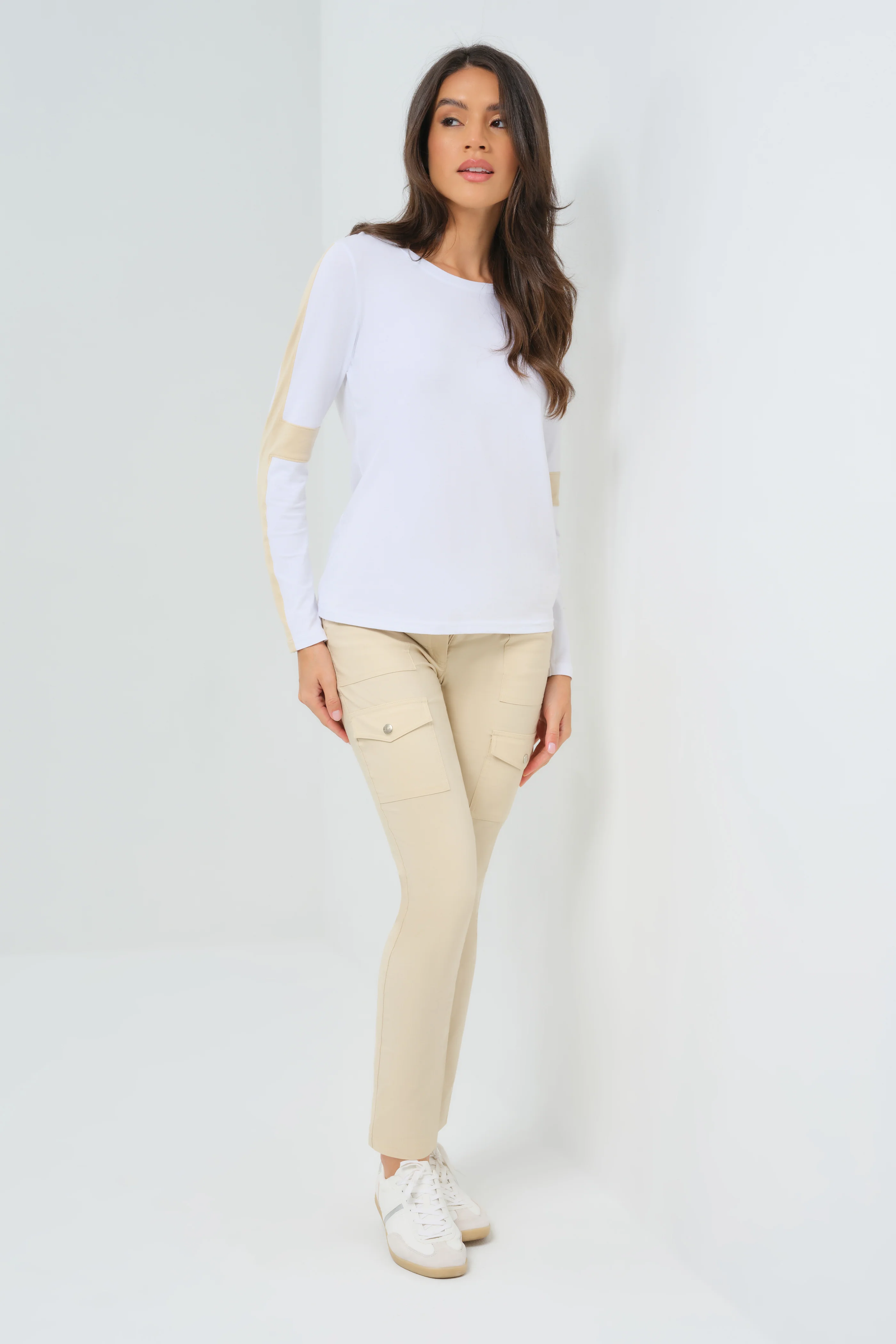 Kensley Contrast Sleeve Pima Top - Image 3