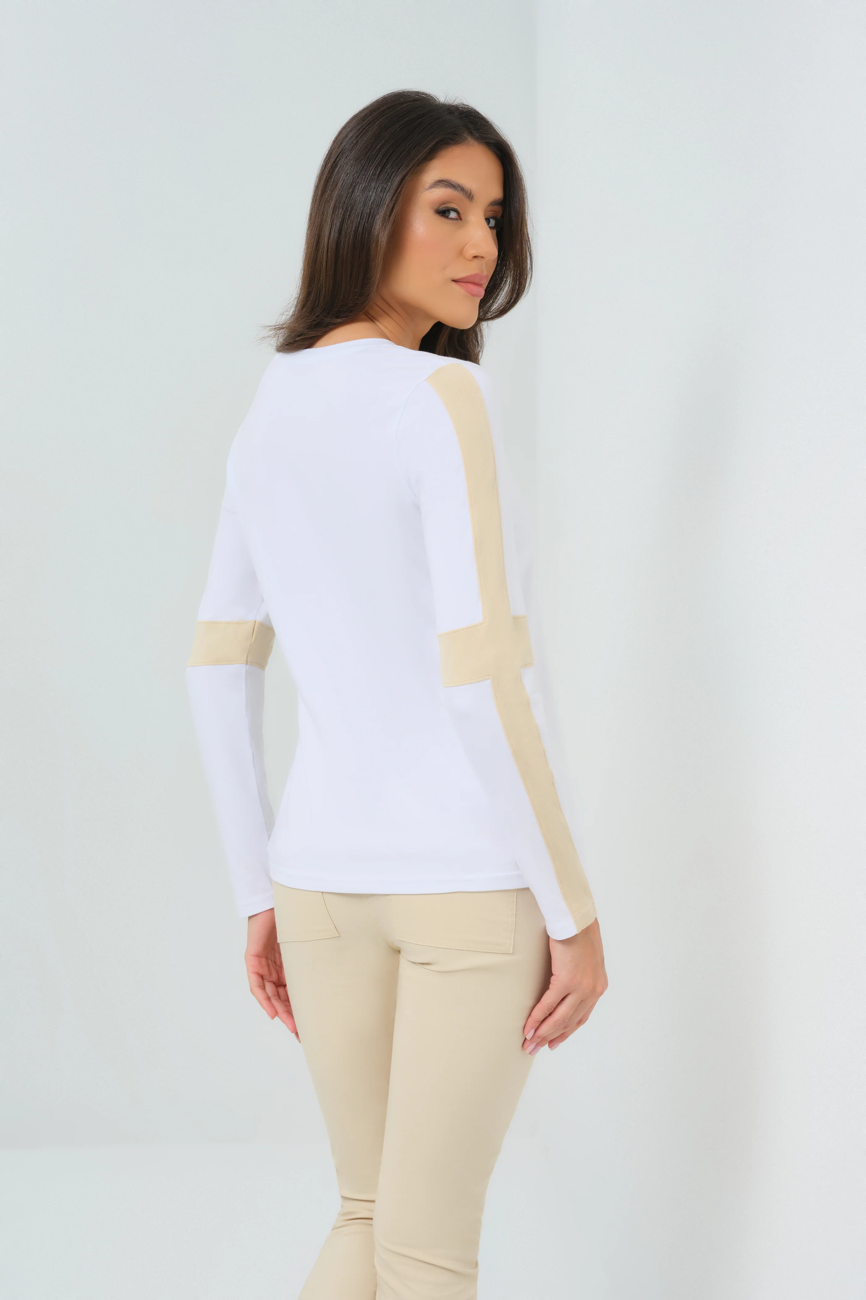 Kensley Contrast Sleeve Pima Top - Image 4