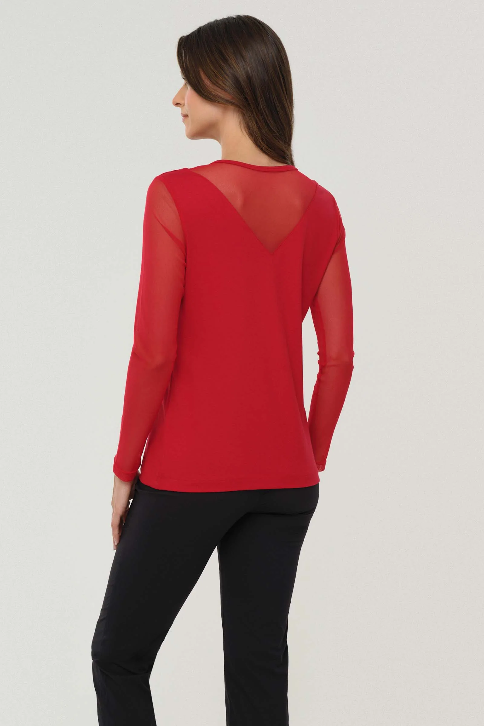 Kim Mesh-Sleeve Top in Pima Modal - Image 12