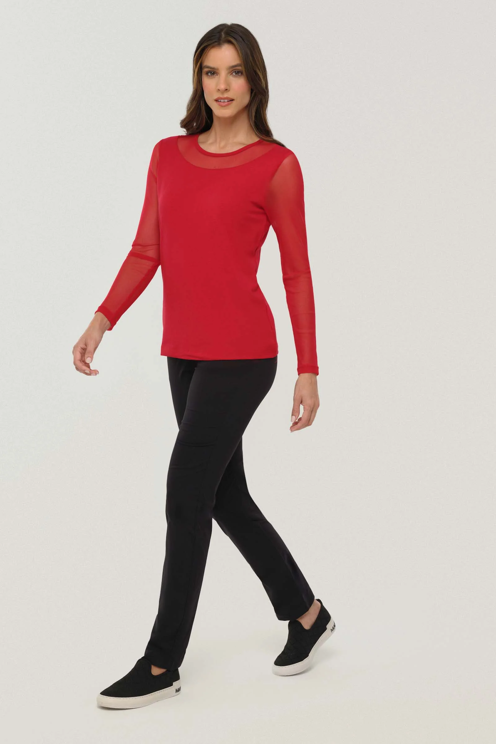 Kim Mesh-Sleeve Top in Pima Modal - Image 14