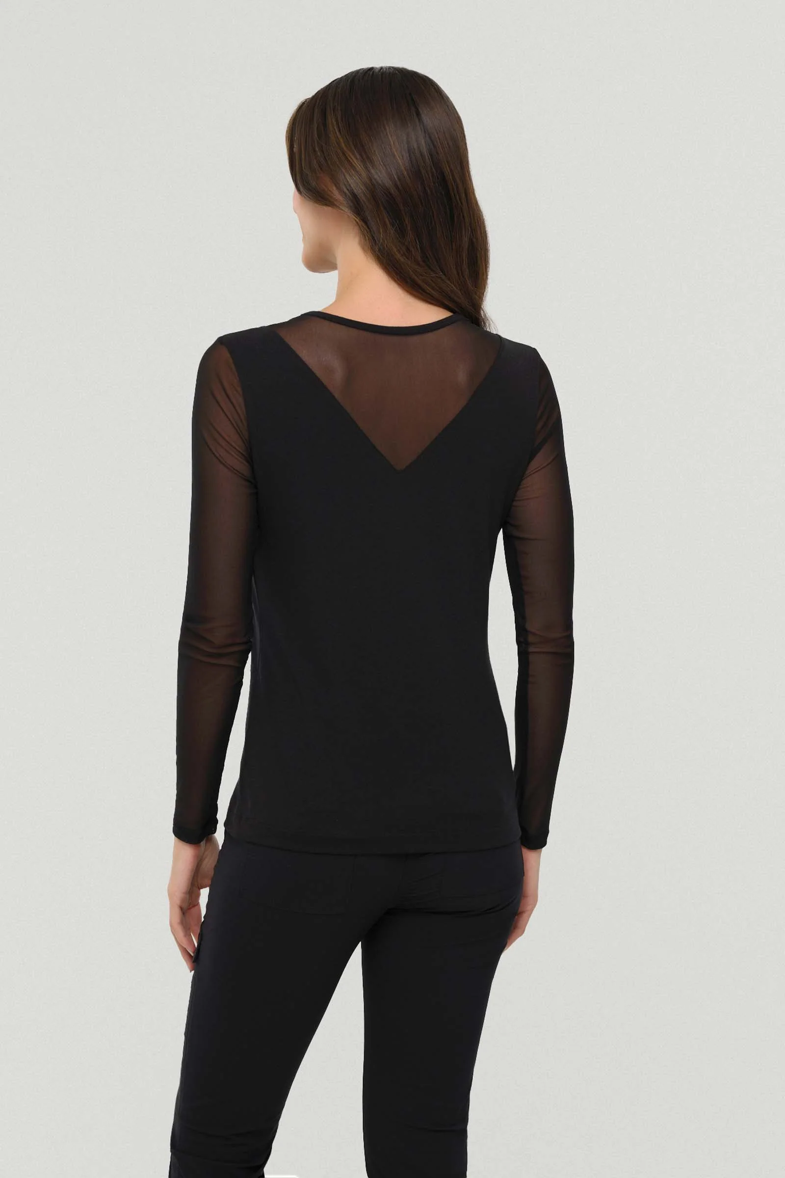 Kim Mesh-Sleeve Top in Pima Modal - Image 7