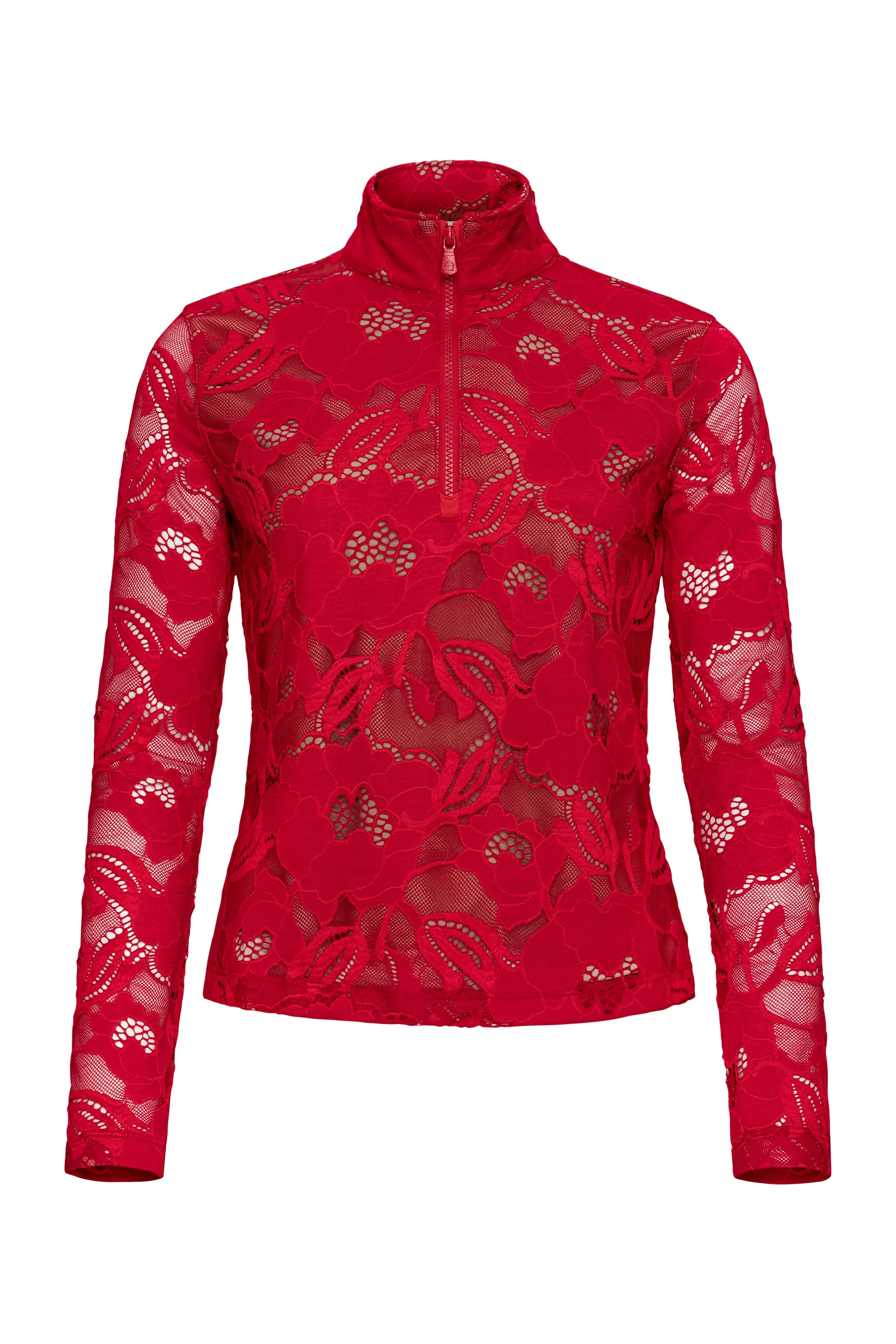 Lace Stacey 1/4 Zip Front Longsleeve Top - Image 5