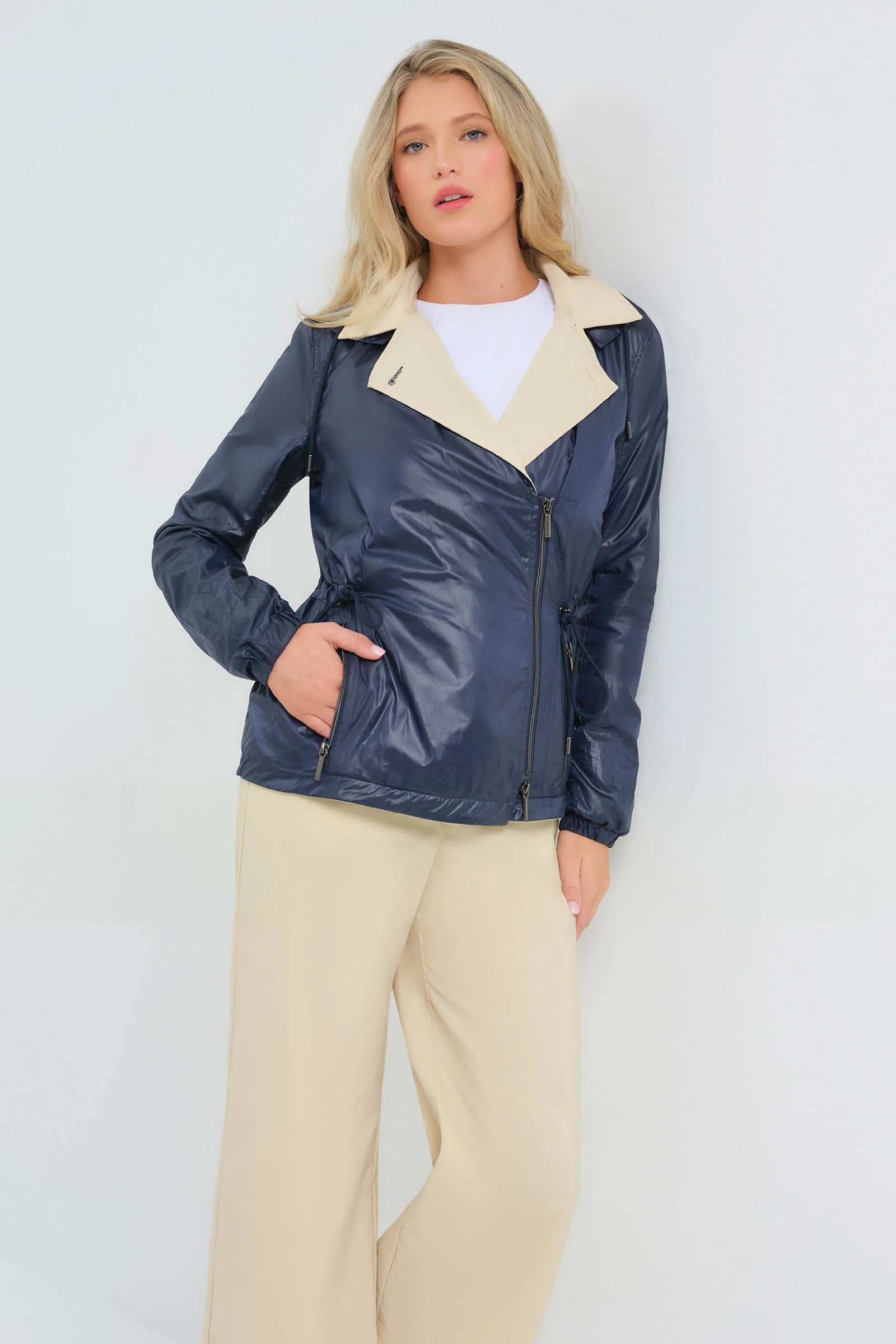 Lexie Performance Cotton & Nylon Reversible Trench Jacket - Image 3