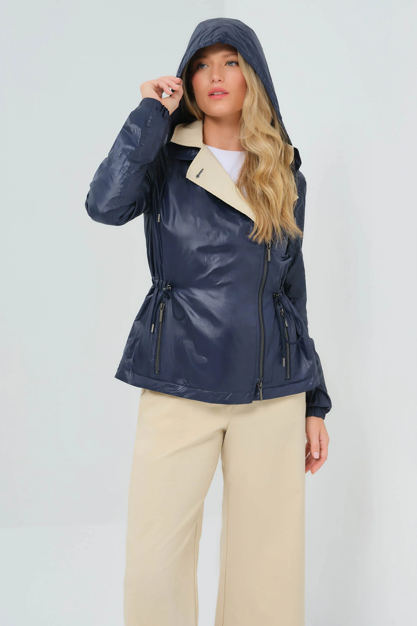 Lexie Performance Cotton & Nylon Reversible Trench Jacket - Image 7
