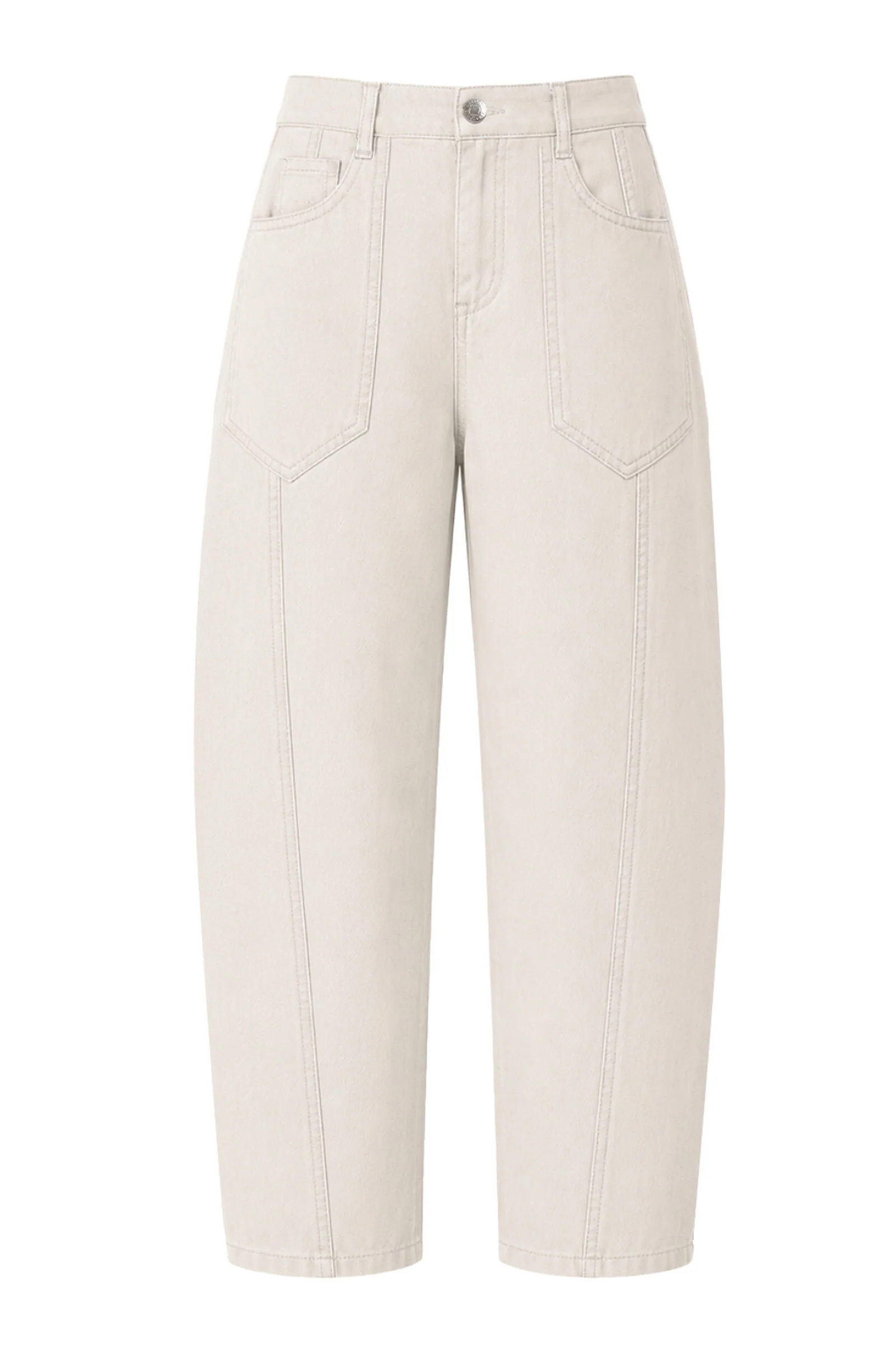 Liv Relaxed Light Barrel Leg Pant in Stone - Image 3