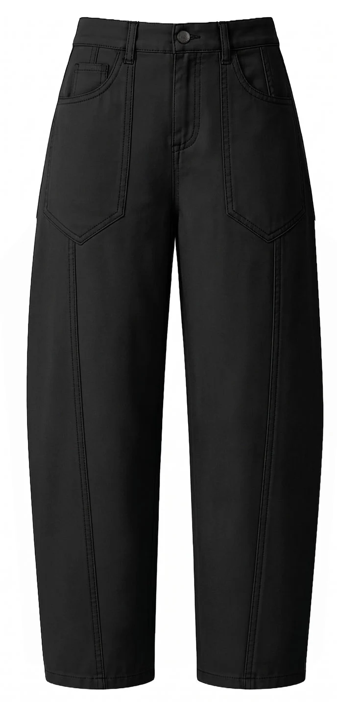 Liv Relaxed Light Barrel Leg Pant in Black - Image 2