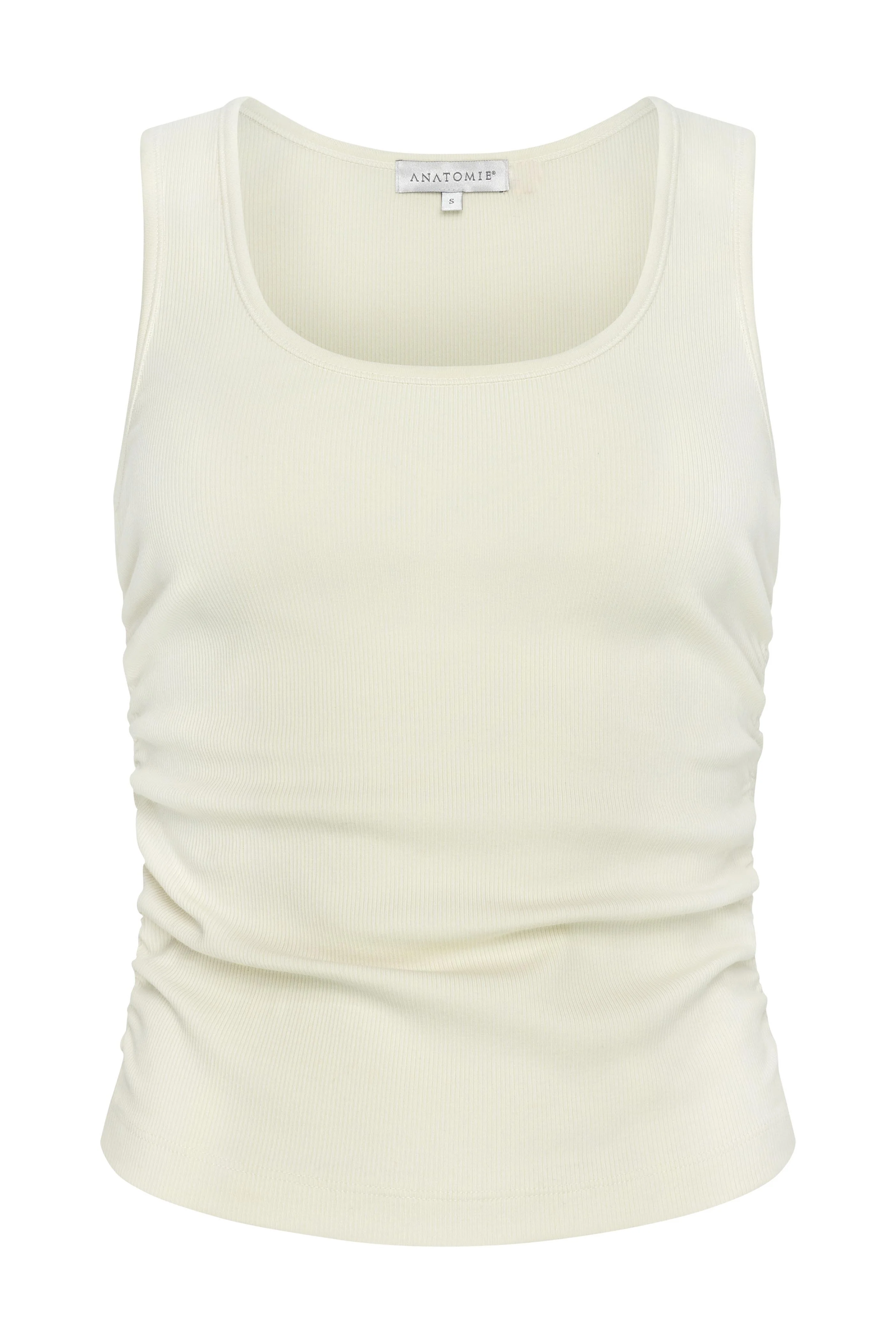 Miranda Ribbed Tank Top with Side Ruching - Image 5