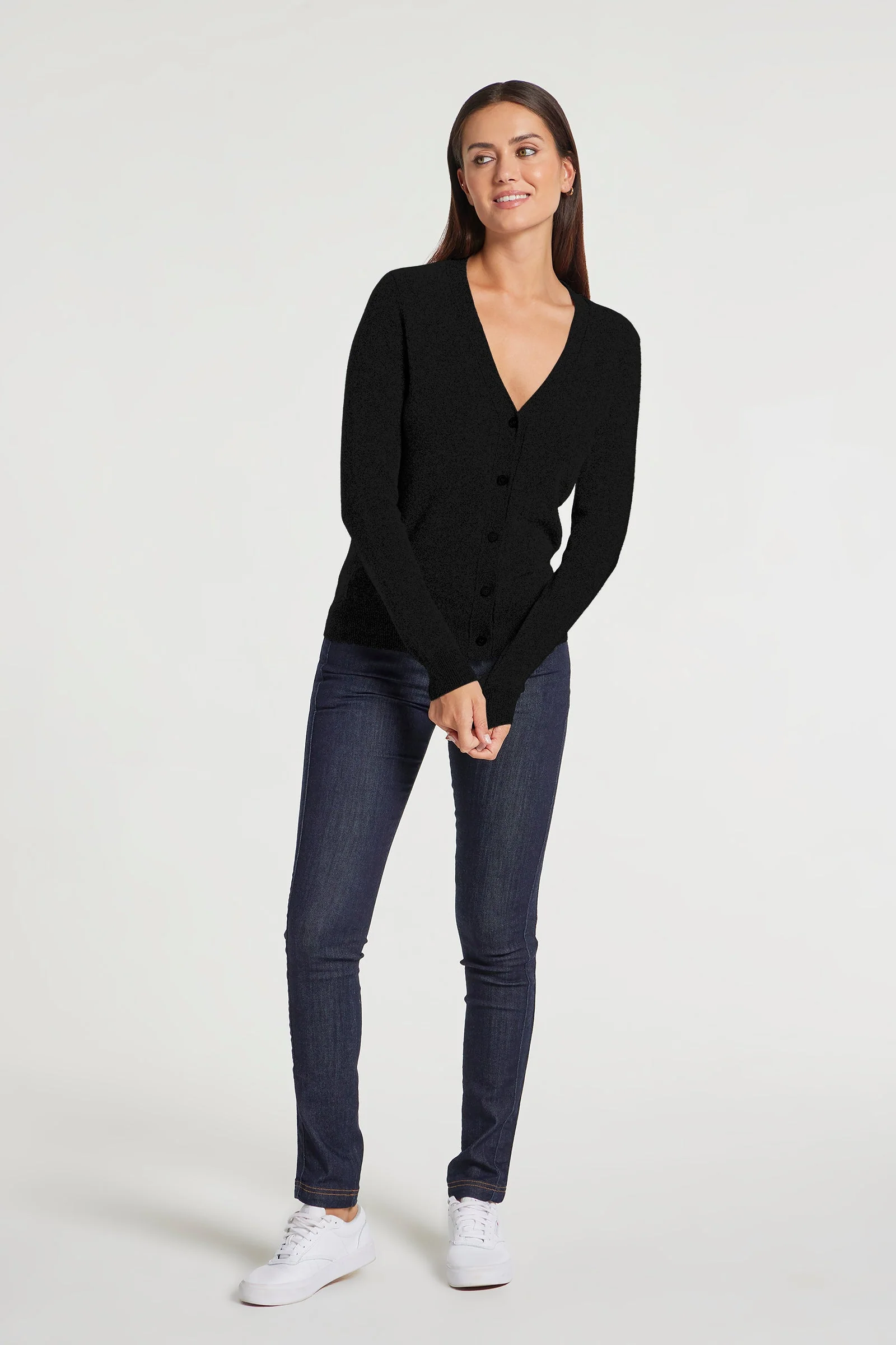 Missy Cashmere Cardigan in Black - Image 4
