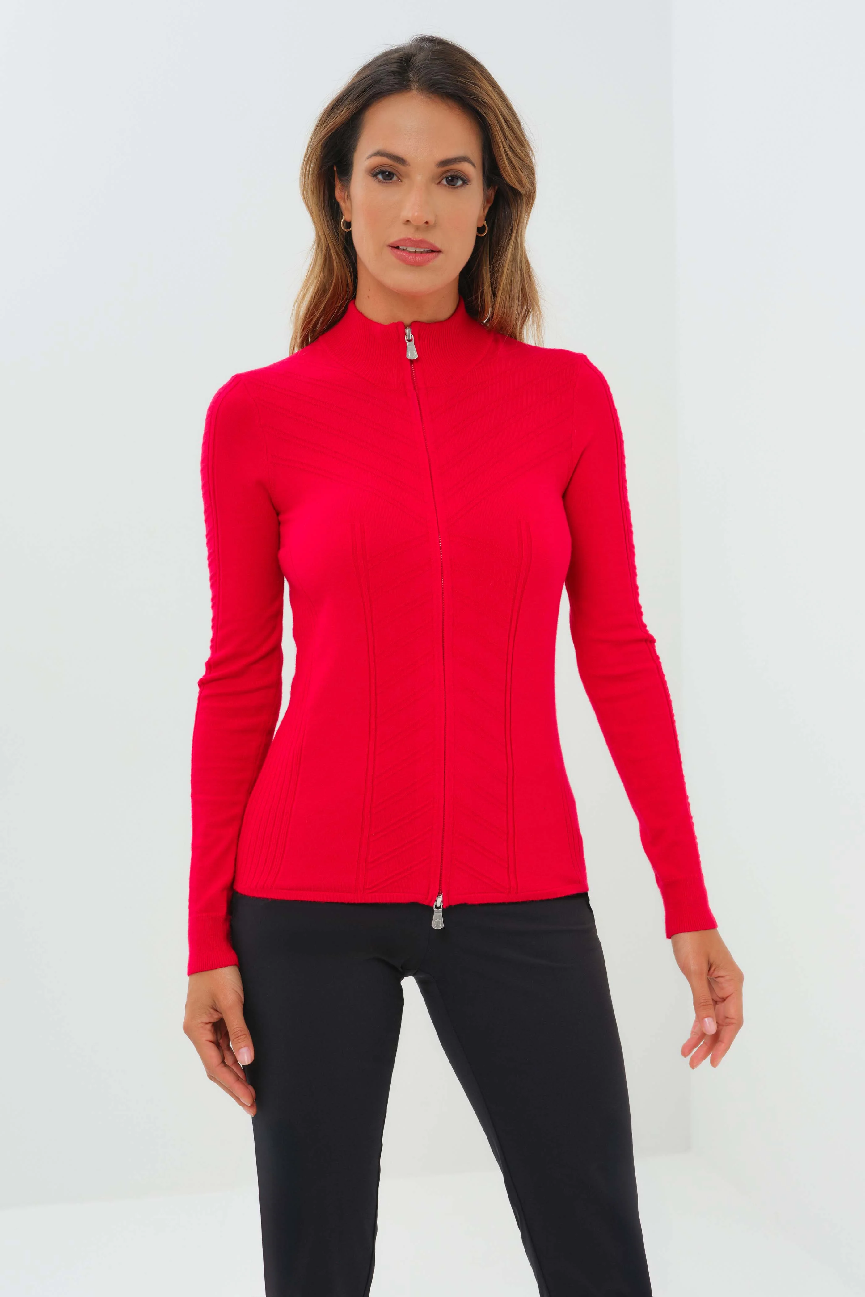Noelle Sweater Zip Up Top - Image 10