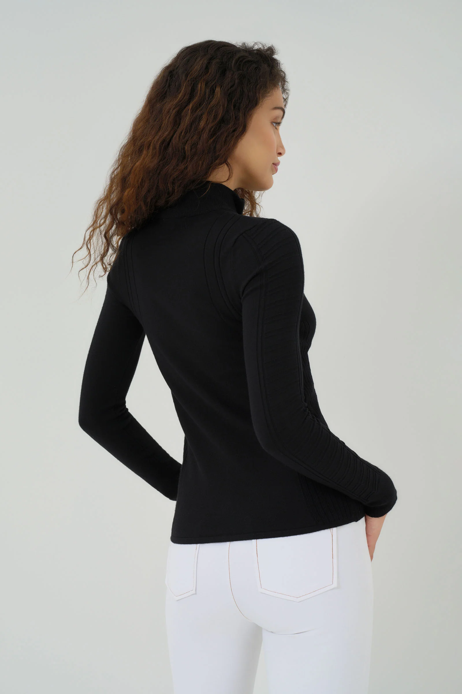 Noelle Sweater Zip Up Top - Image 3