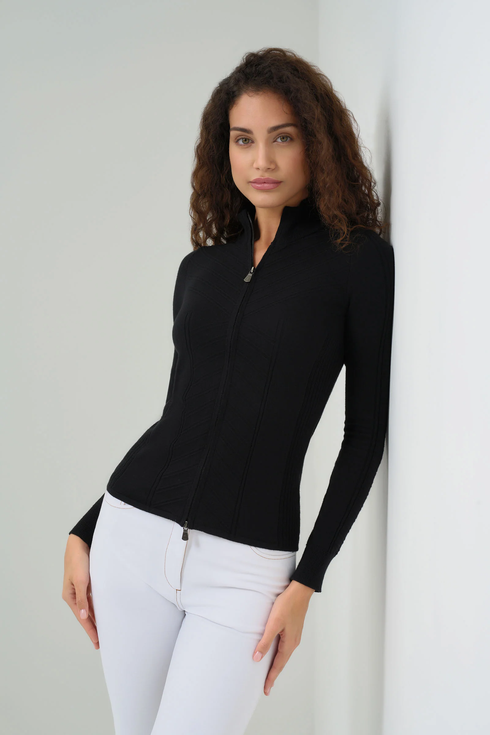 Noelle Sweater Zip Up Top - Image 4