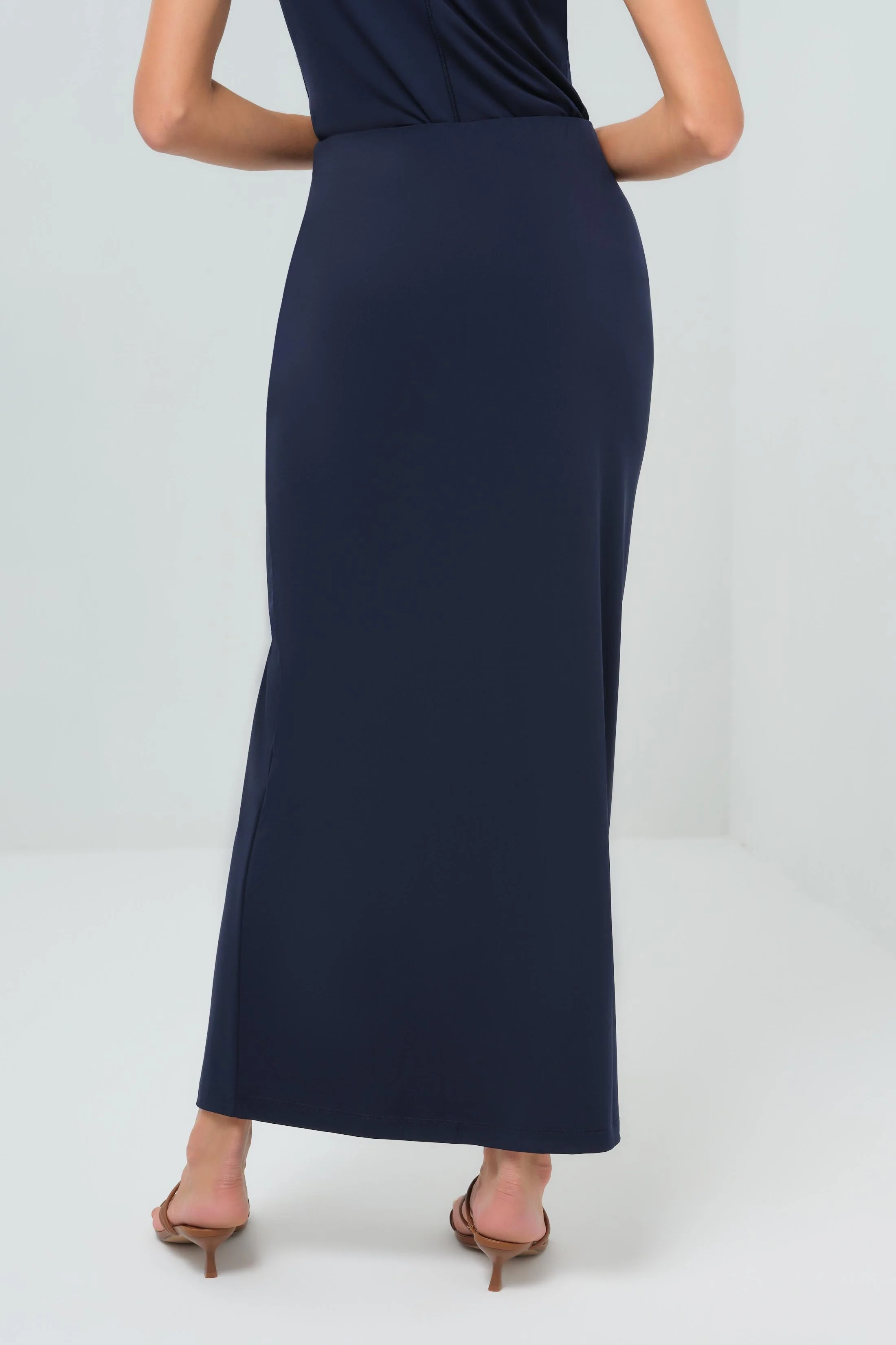Olivia Super Jersey Maxi Ruched Slit Skirt - Image 3