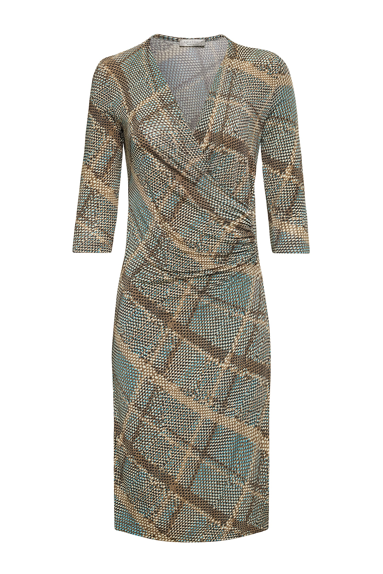 Printed Marine Dress in Reptile Plaid - Image 4