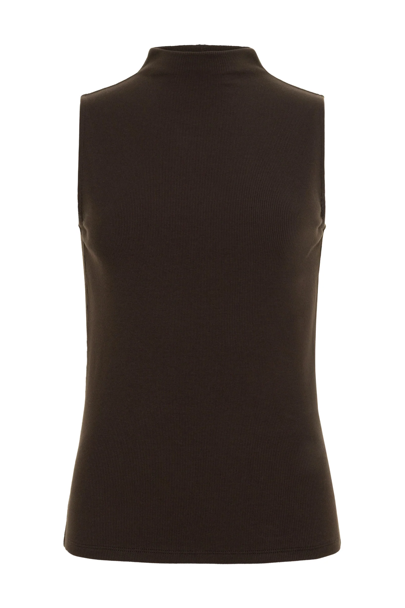 Siobhan Sleeveless High Neck Pima Rib Top - Image 6