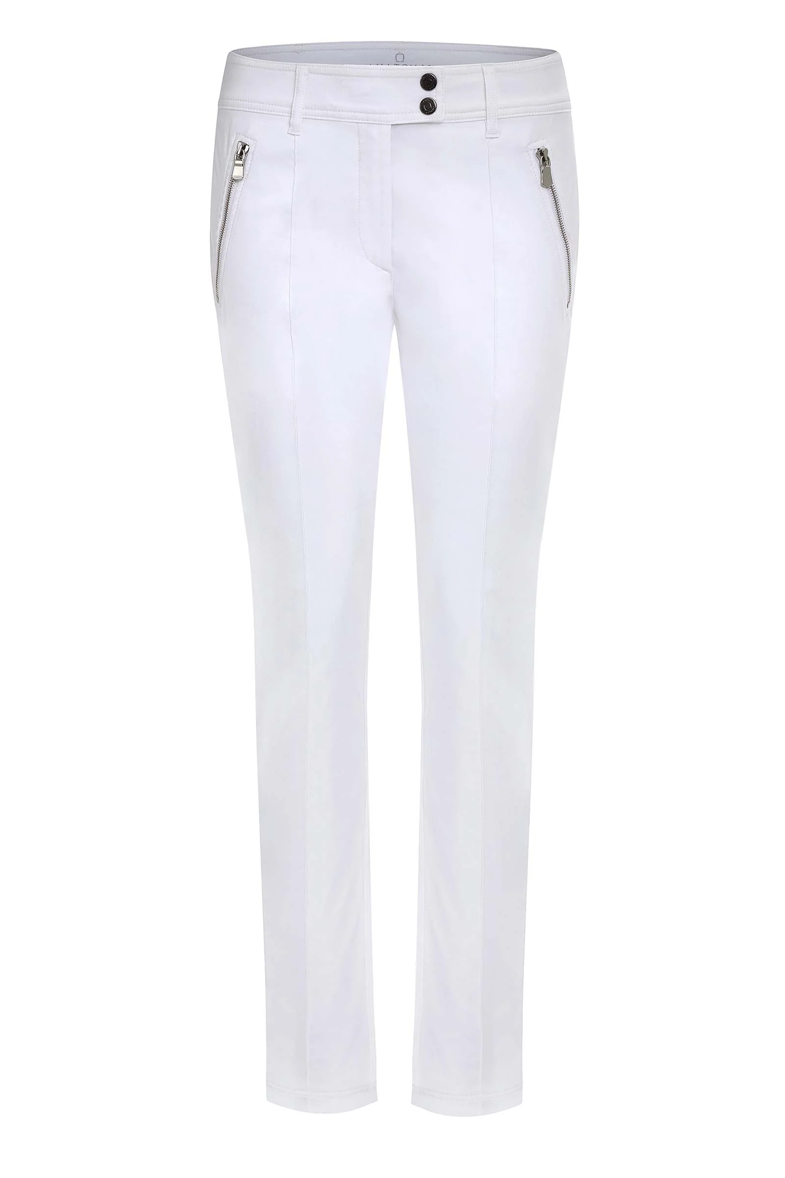 The Peggy Zippered Pant in White - Image 4