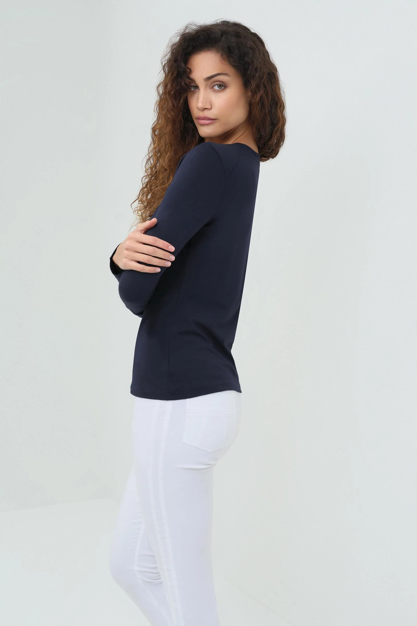 Tony Pima Cotton Long-Sleeve Top - Image 8