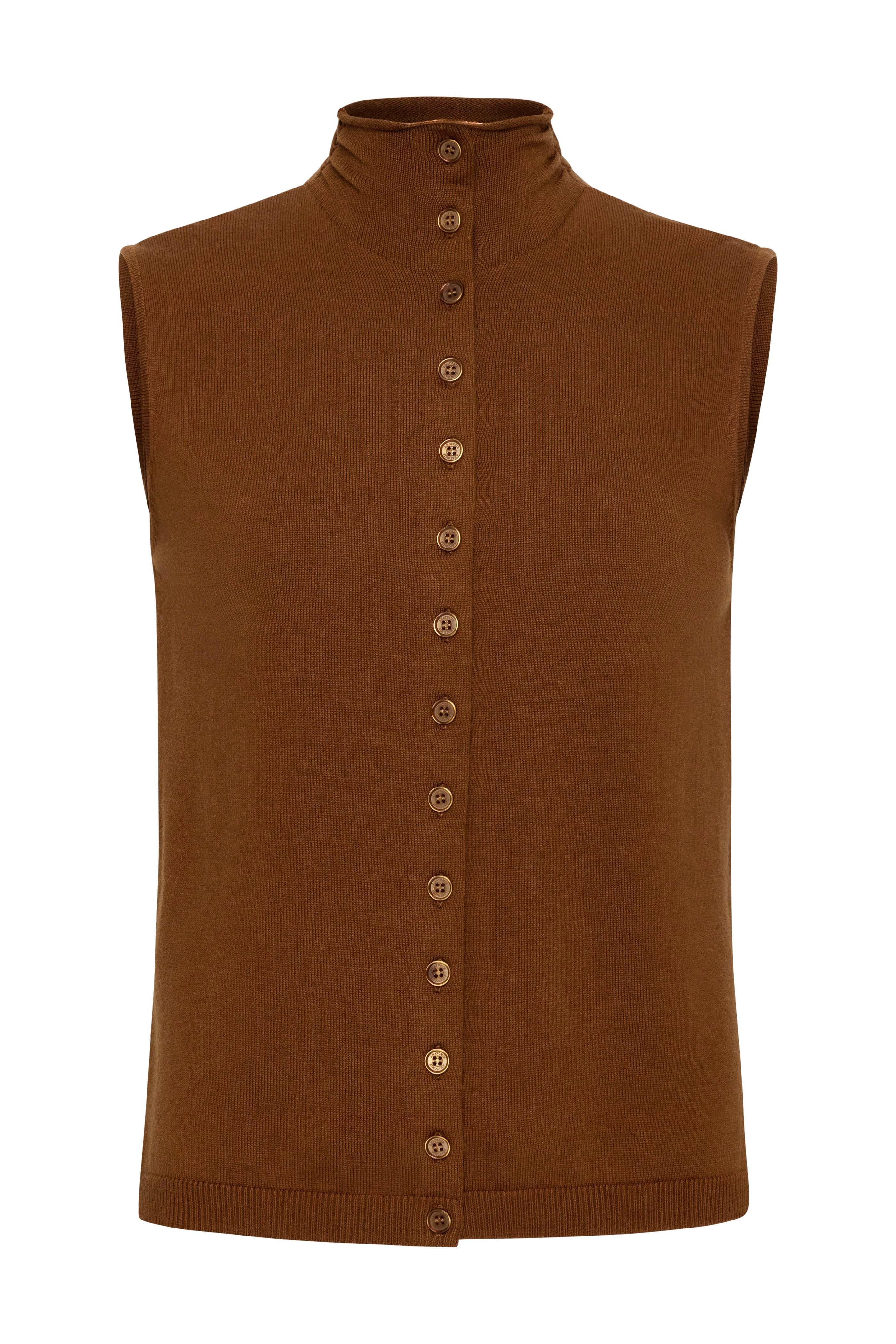 Viola Sweater Knit Sleeveless Button Down Top - Image 6